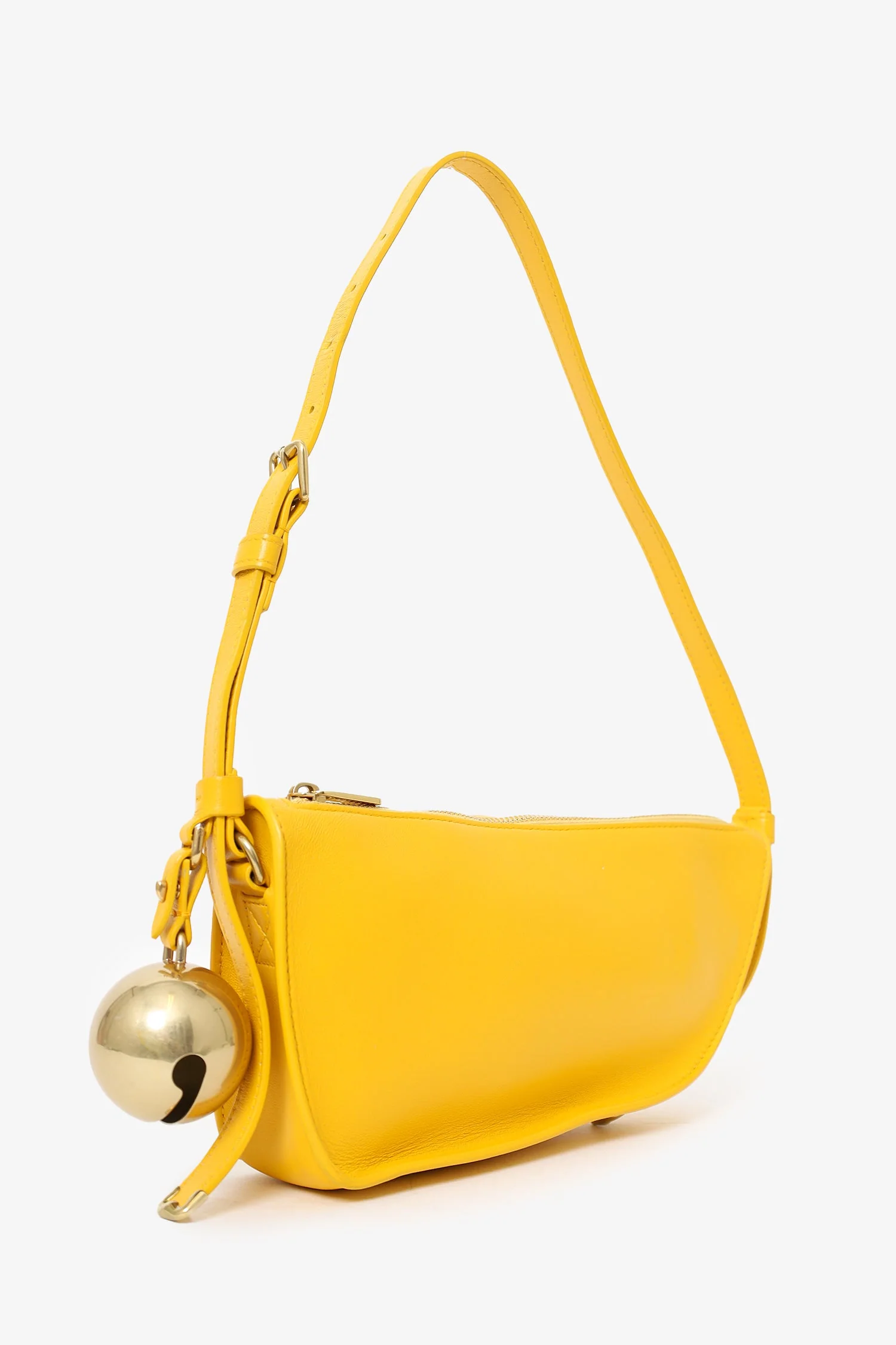 Burberry Yellow Leather Bell Shield Sling Bag - Image 2