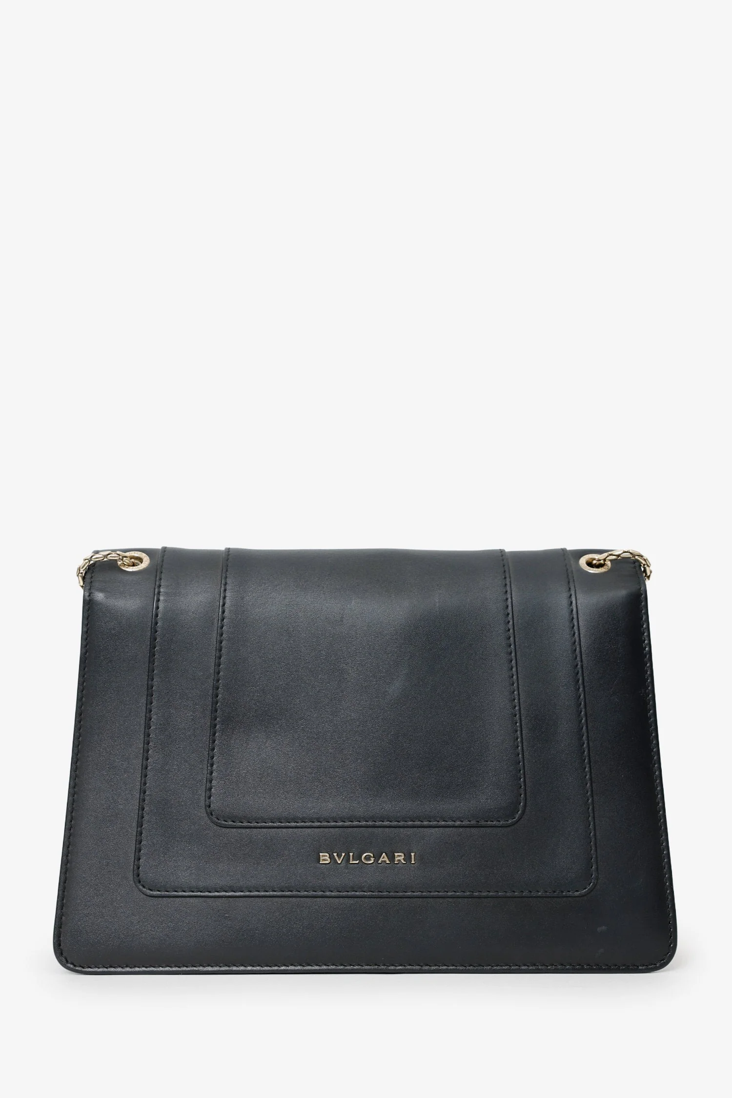 Bvlgari Black Leather Serpenti Shoulder Bag - Image 3