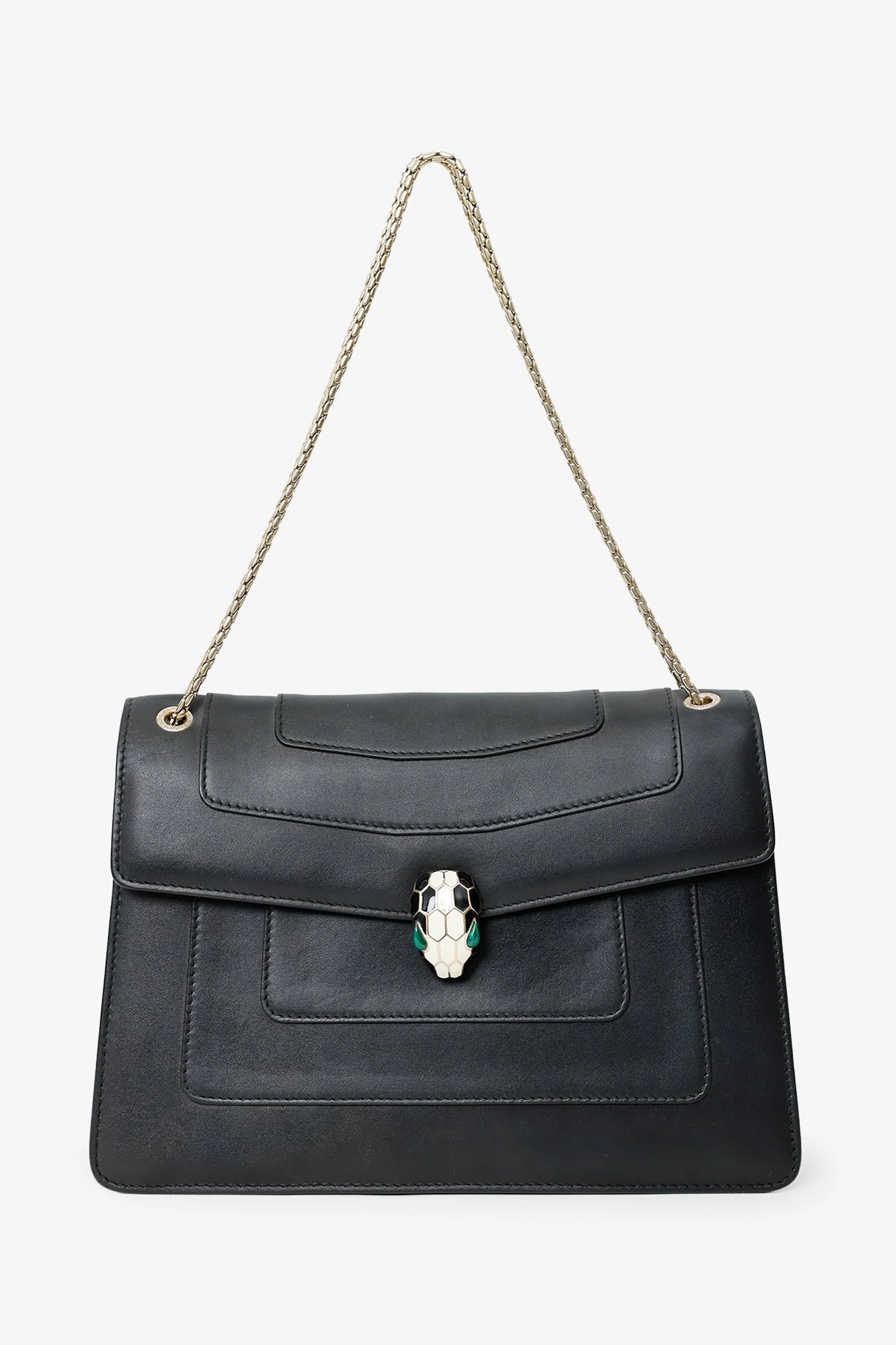 Bvlgari Black Leather Serpenti Shoulder Bag - Image 6