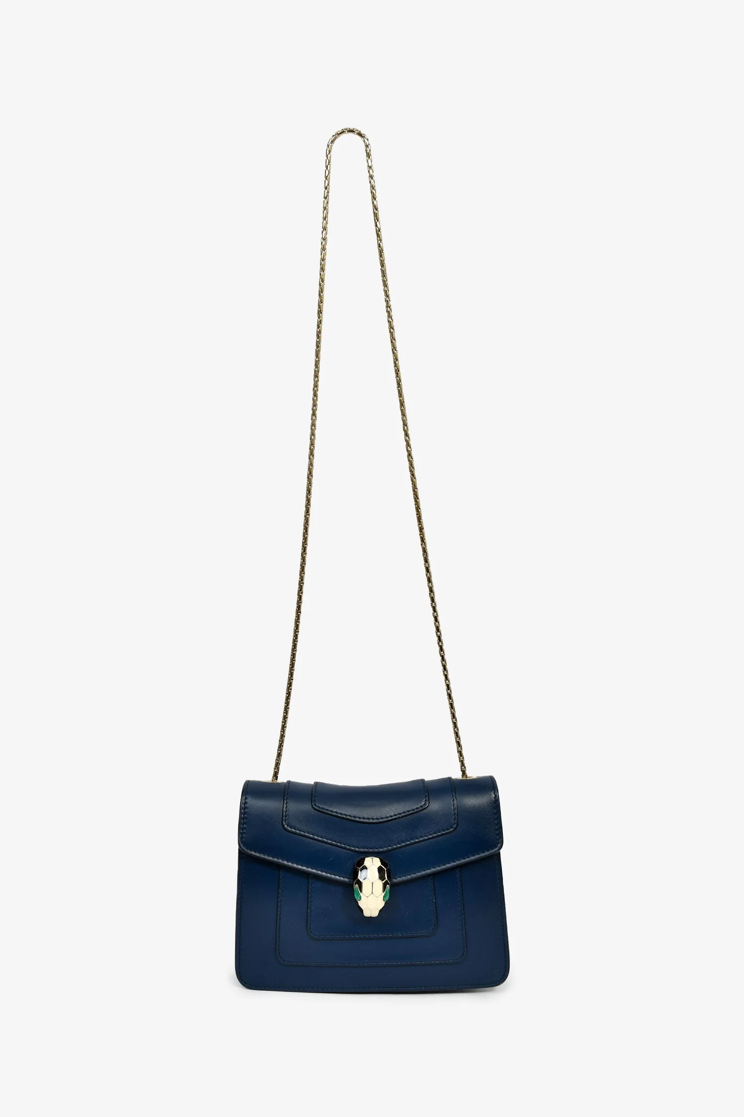 Bvlgari Blue Leather Serpenti Forever Small Crossbody Bag - Image 7
