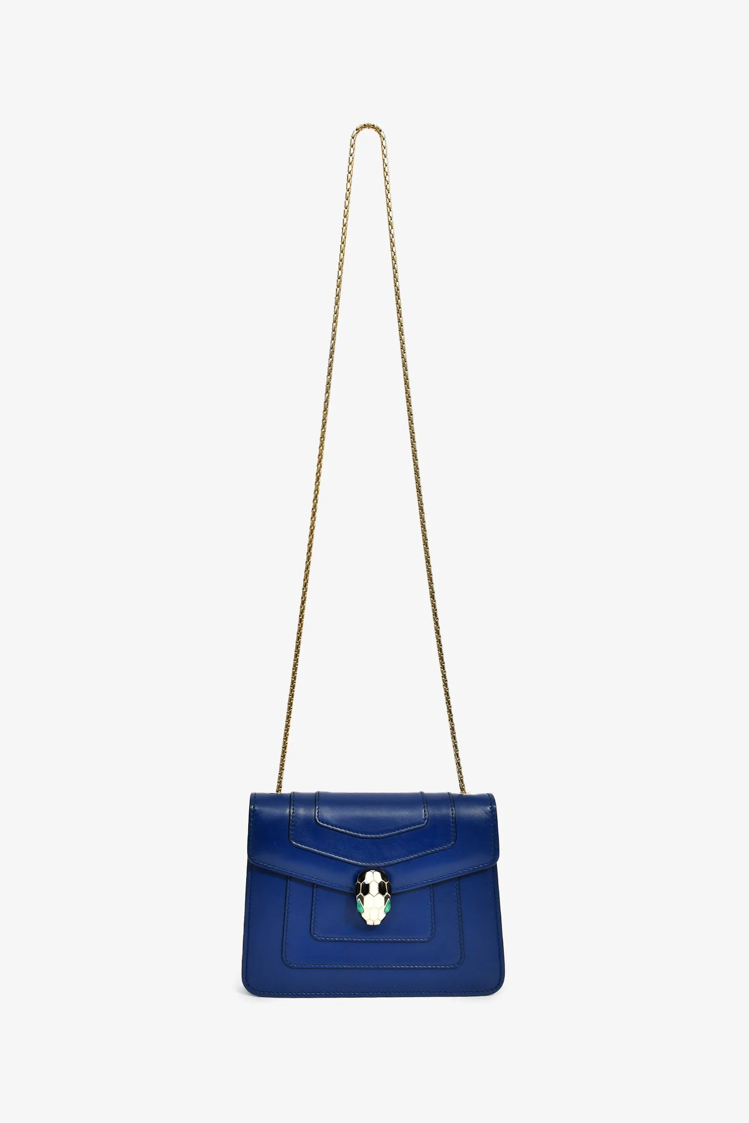Bvlgari Blue Leather Serpenti Forever Small Crossbody Bag - Image 8