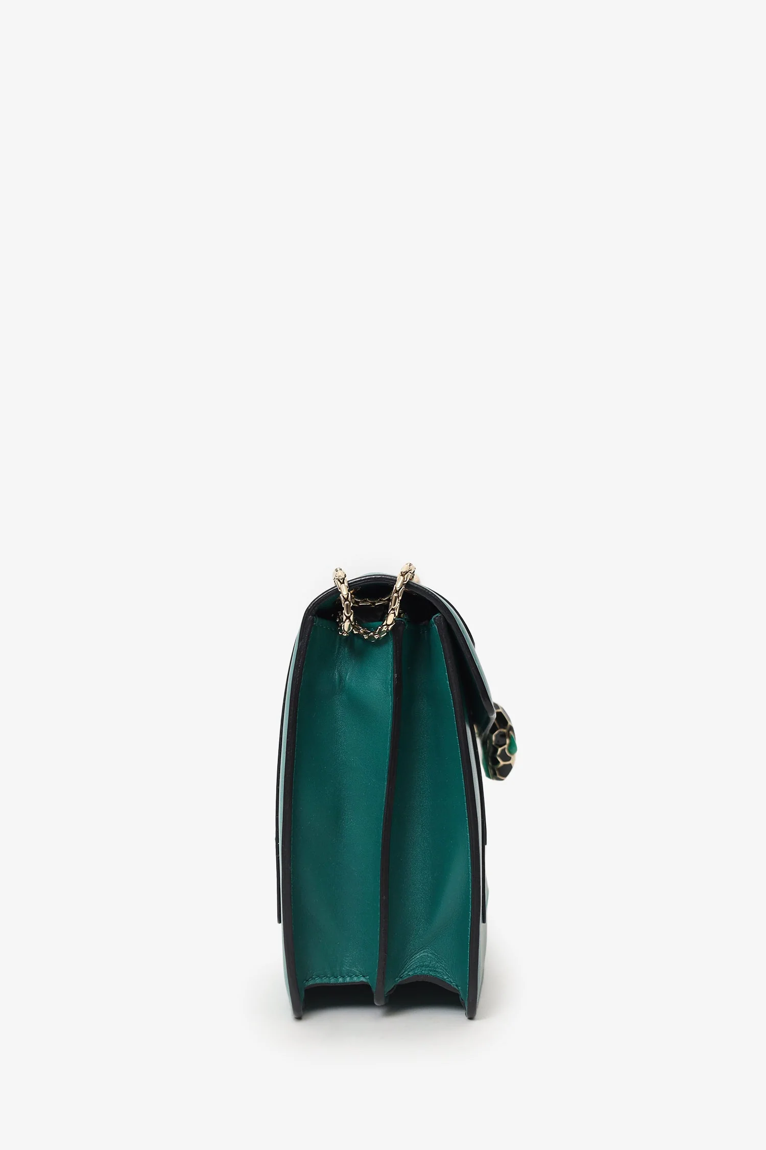 Bvlgari Green Leather Medium Serpenti Forever Shoulder Bag - Image 3