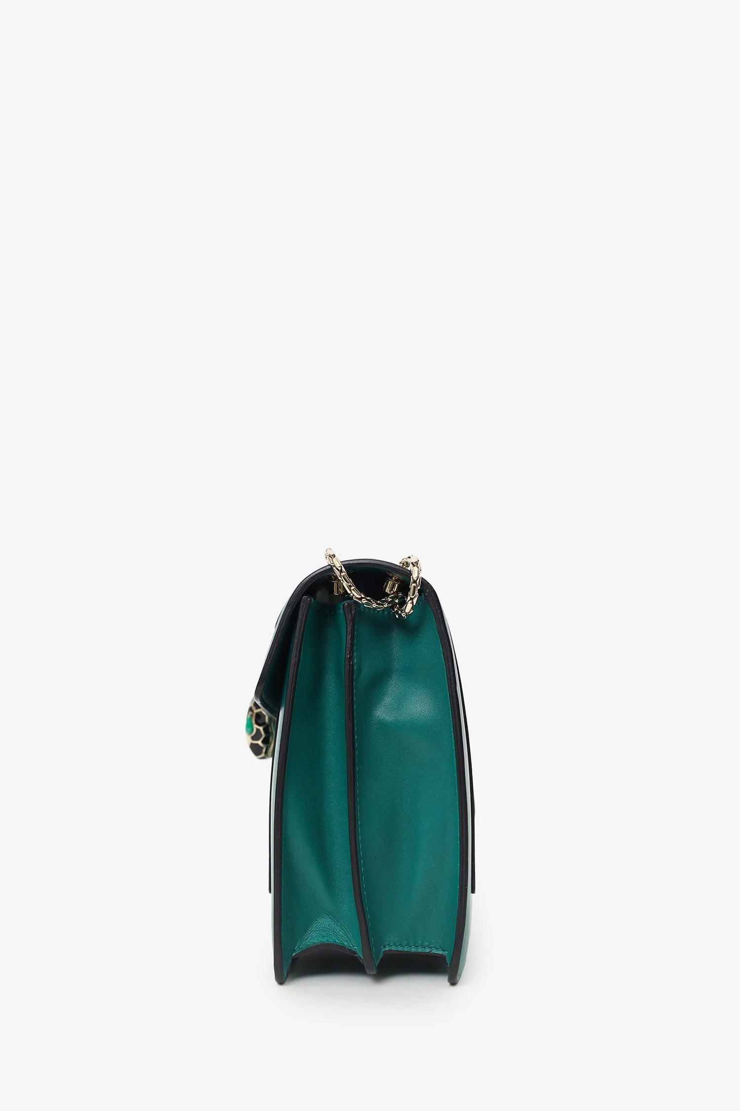 Bvlgari Green Leather Medium Serpenti Forever Shoulder Bag - Image 4
