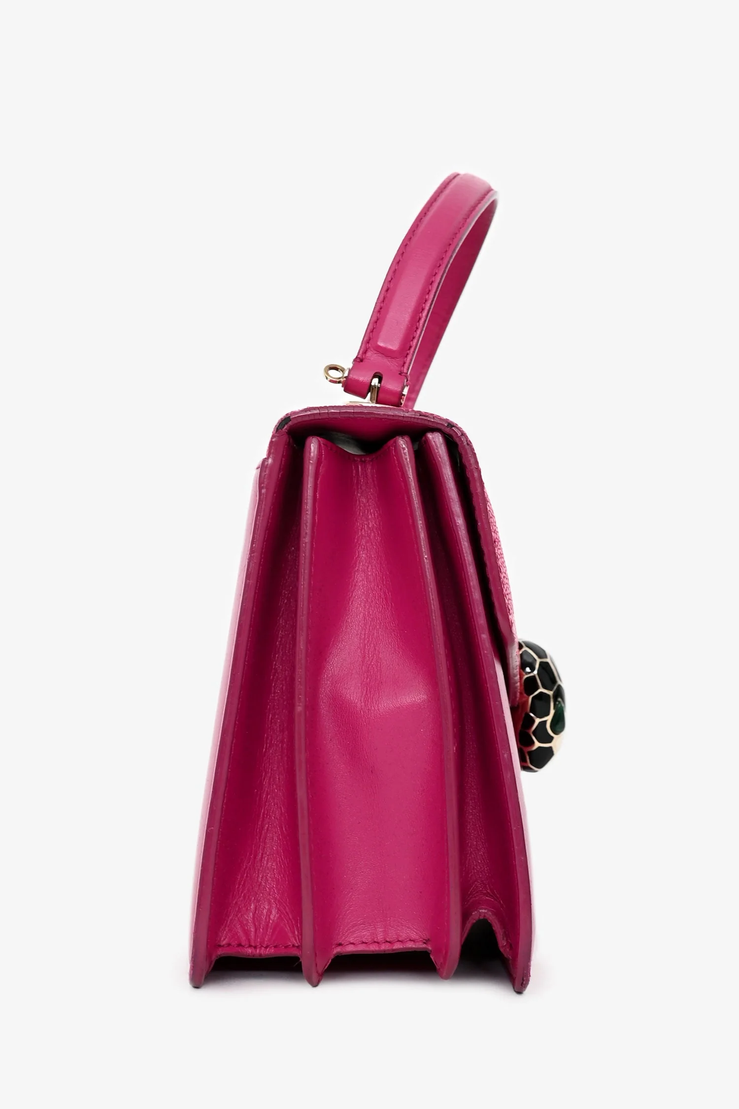 Bvlgari Pink Stingray/Leather Serpenti Forever Top Handle Bag with Strap - Image 3