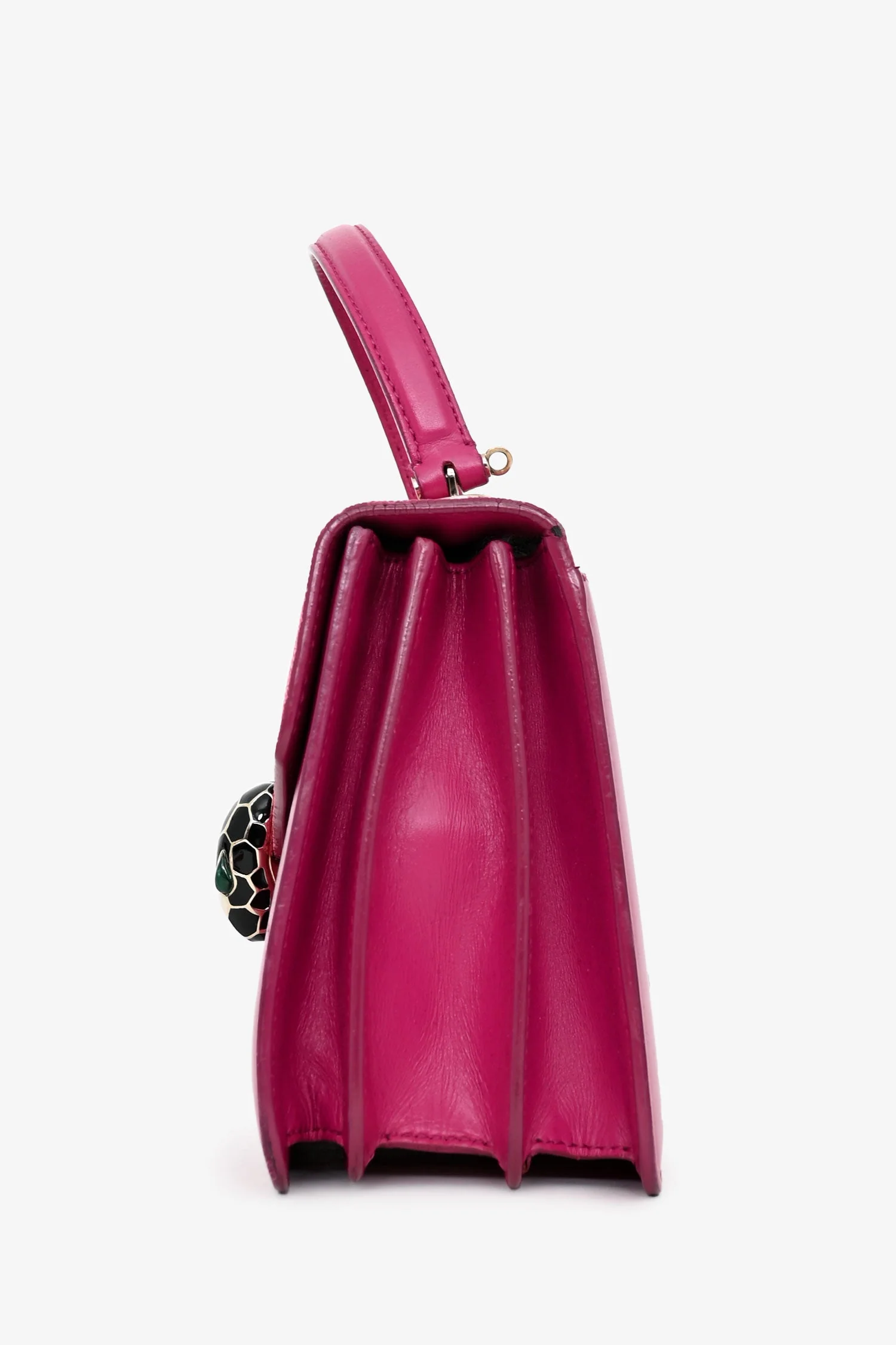 Bvlgari Pink Stingray/Leather Serpenti Forever Top Handle Bag with Strap - Image 4