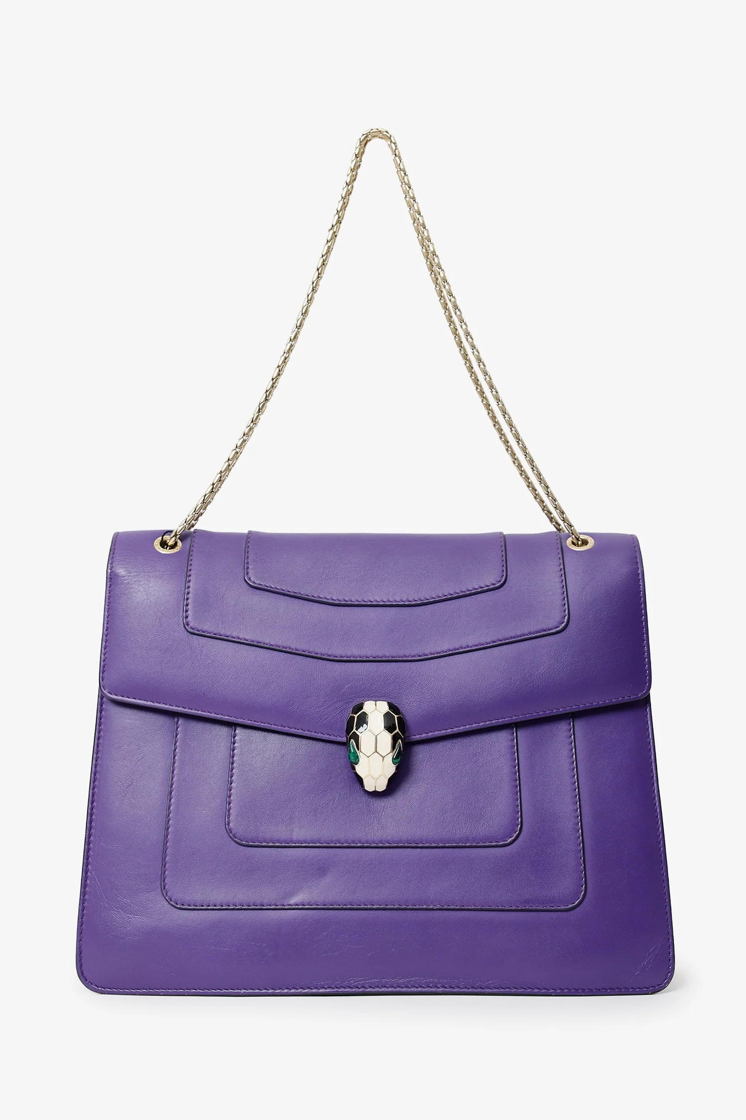 Bvlgari Purple Serpenti Forever Large Flap Bag - Image 6