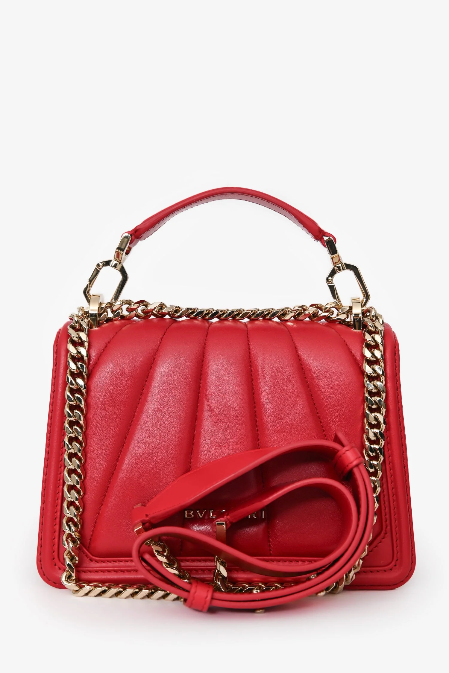 Bvlgari Red Leather Serpenti Forever Diamond Blast Sunshine Mini Bag - Image 2