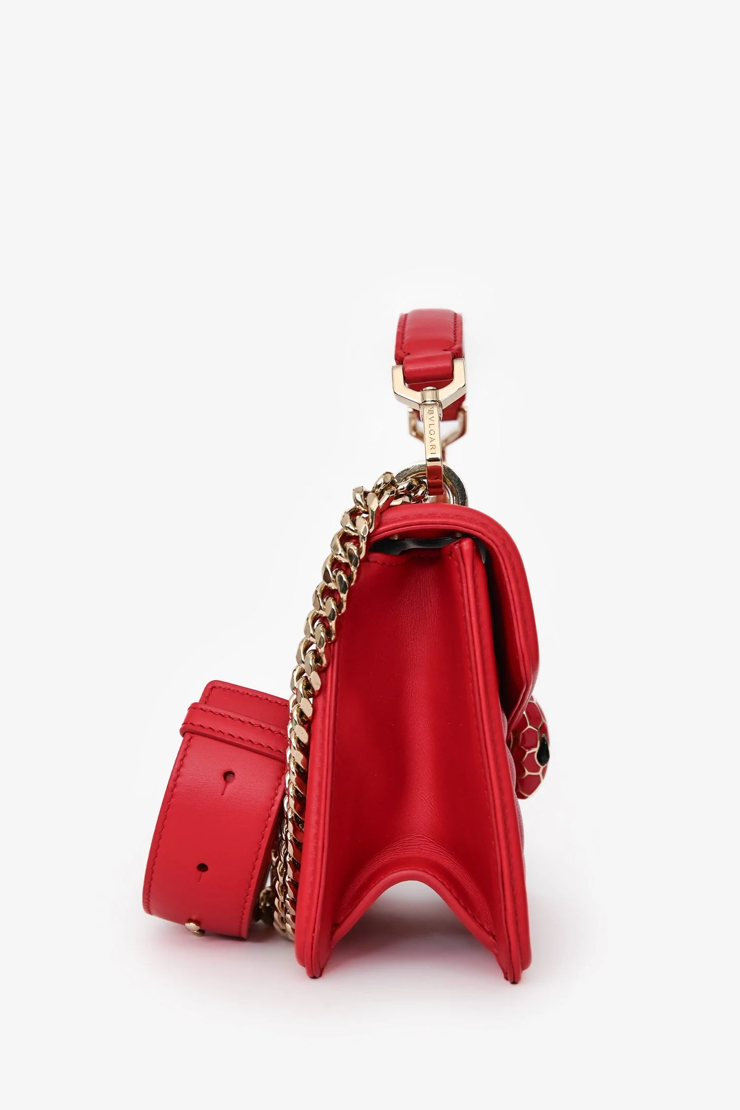 Bvlgari Red Leather Serpenti Forever Diamond Blast Sunshine Mini Bag - Image 3