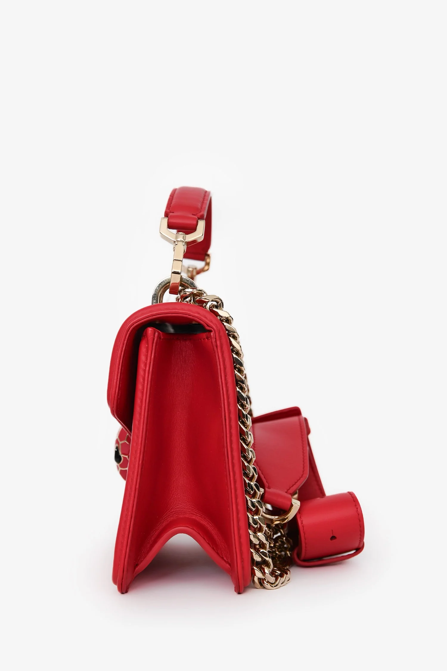 Bvlgari Red Leather Serpenti Forever Diamond Blast Sunshine Mini Bag - Image 4