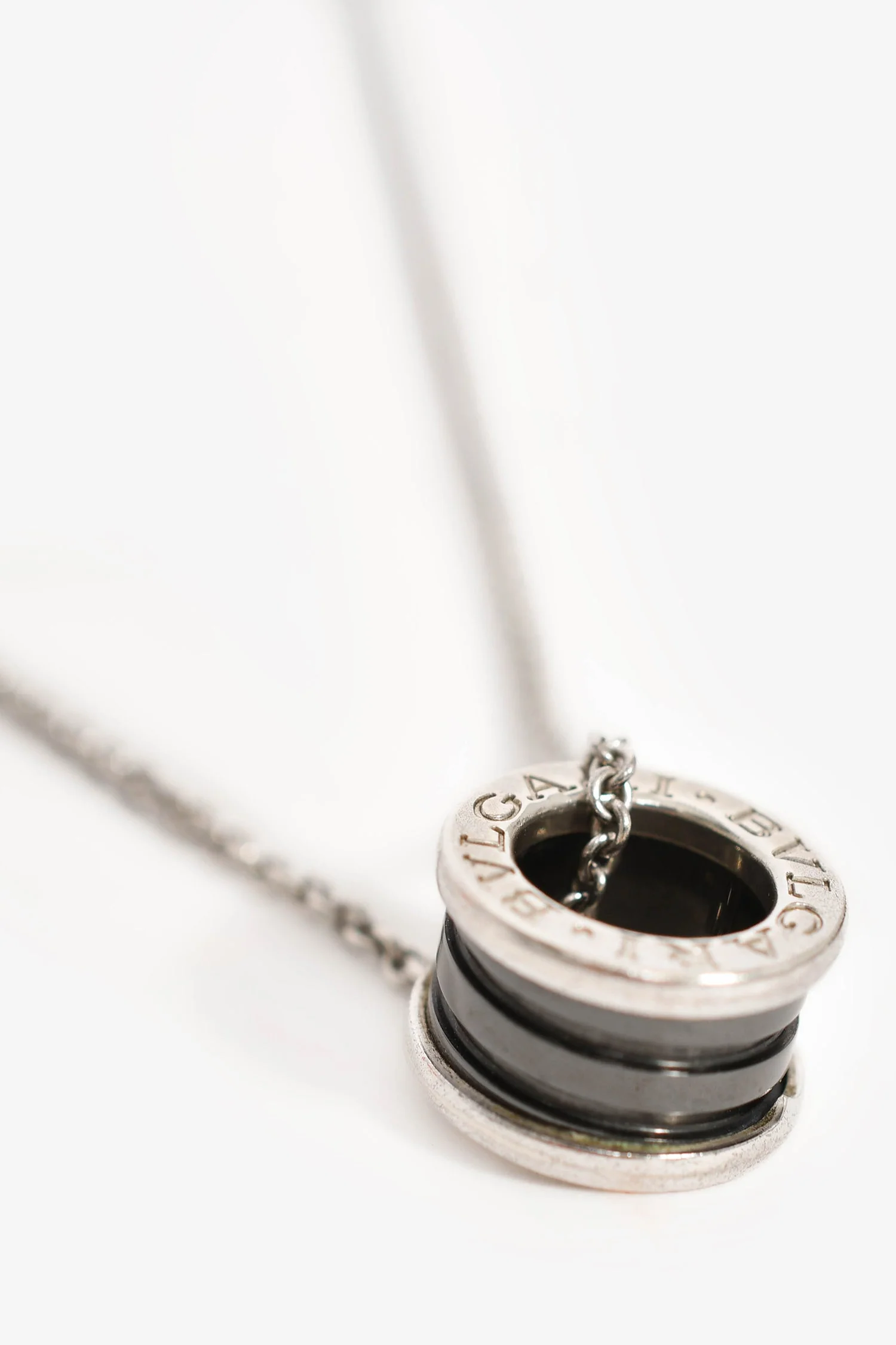 Bvlgari Sterling Silver Black Ceramic Save The Children Necklace - Image 3