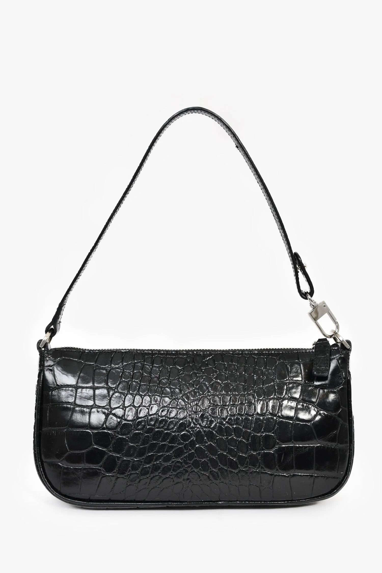 By Far Black Crocodile Embossed 'Rachel' Shoulder Bag - Image 2