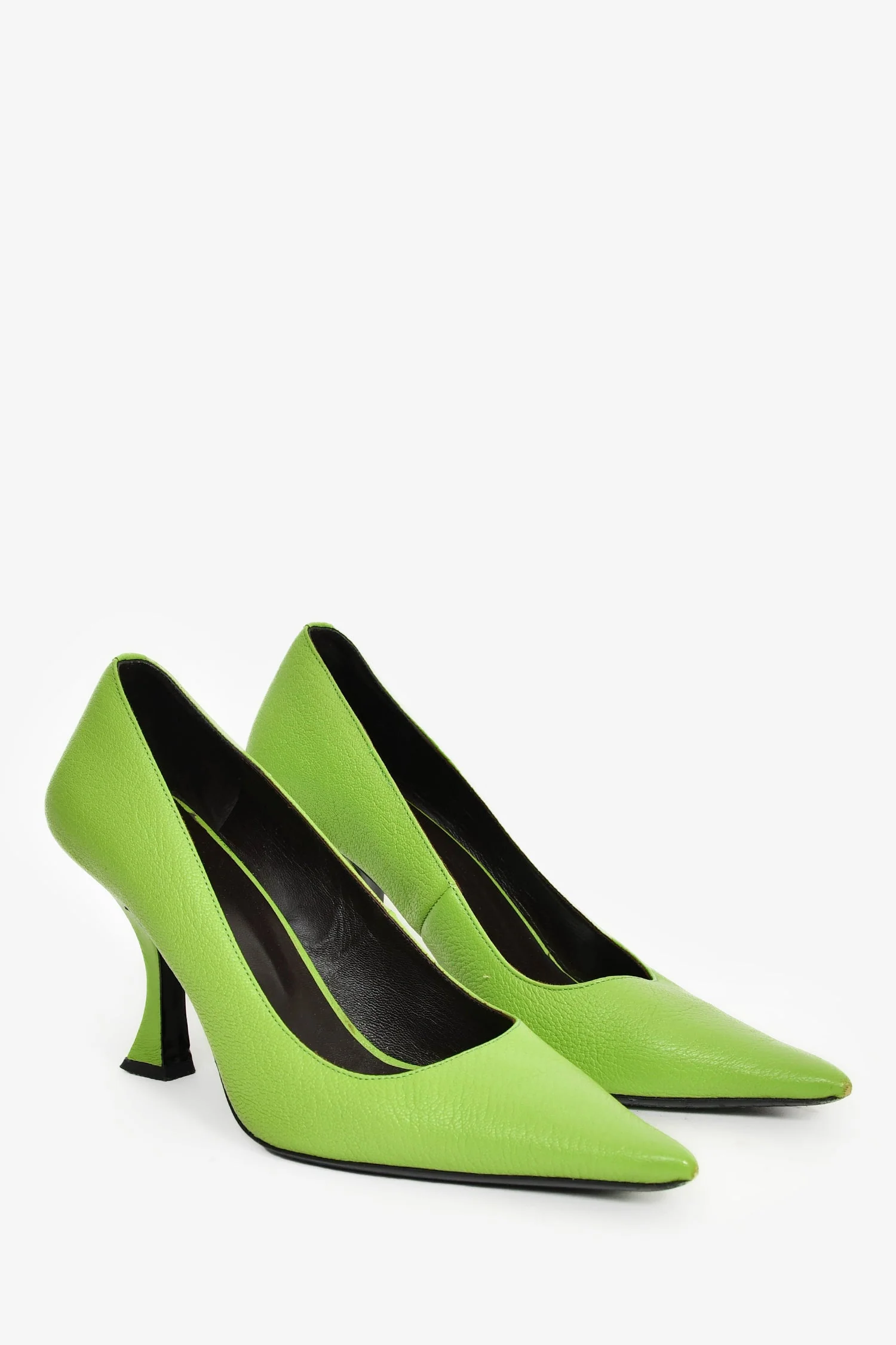 By Far Green Leather 'Viva' Heels Size 38 - Image 2