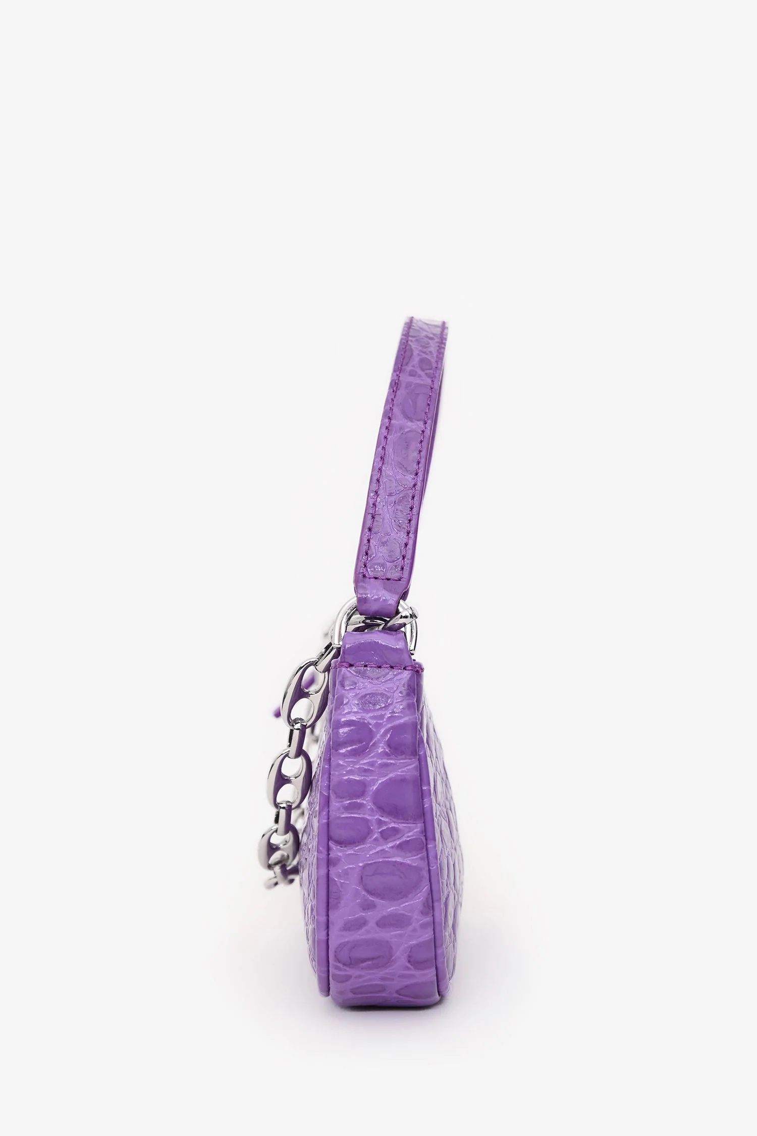 By Far Purple Embossed Mini Rachel Bag - Image 3