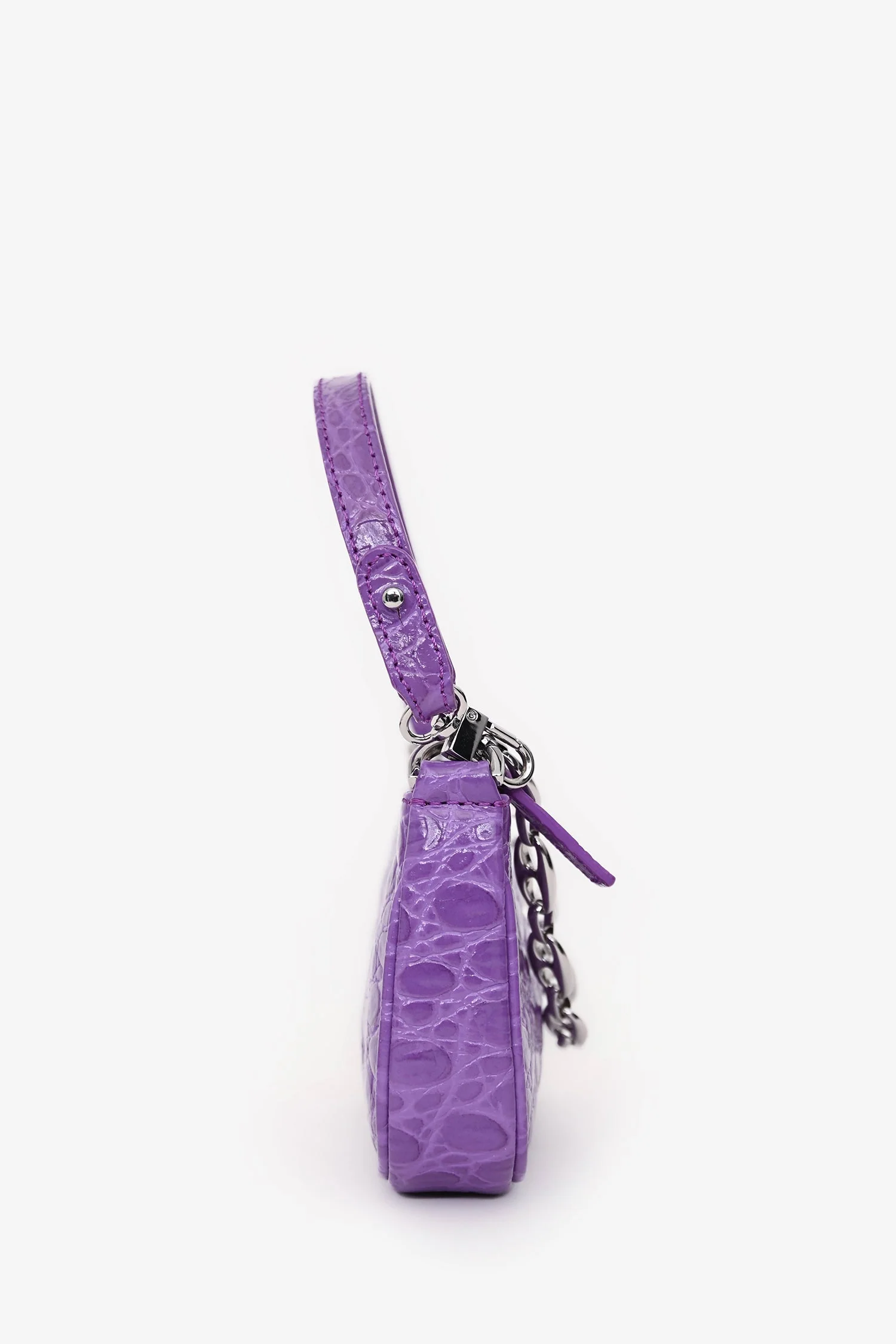 By Far Purple Embossed Mini Rachel Bag - Image 4