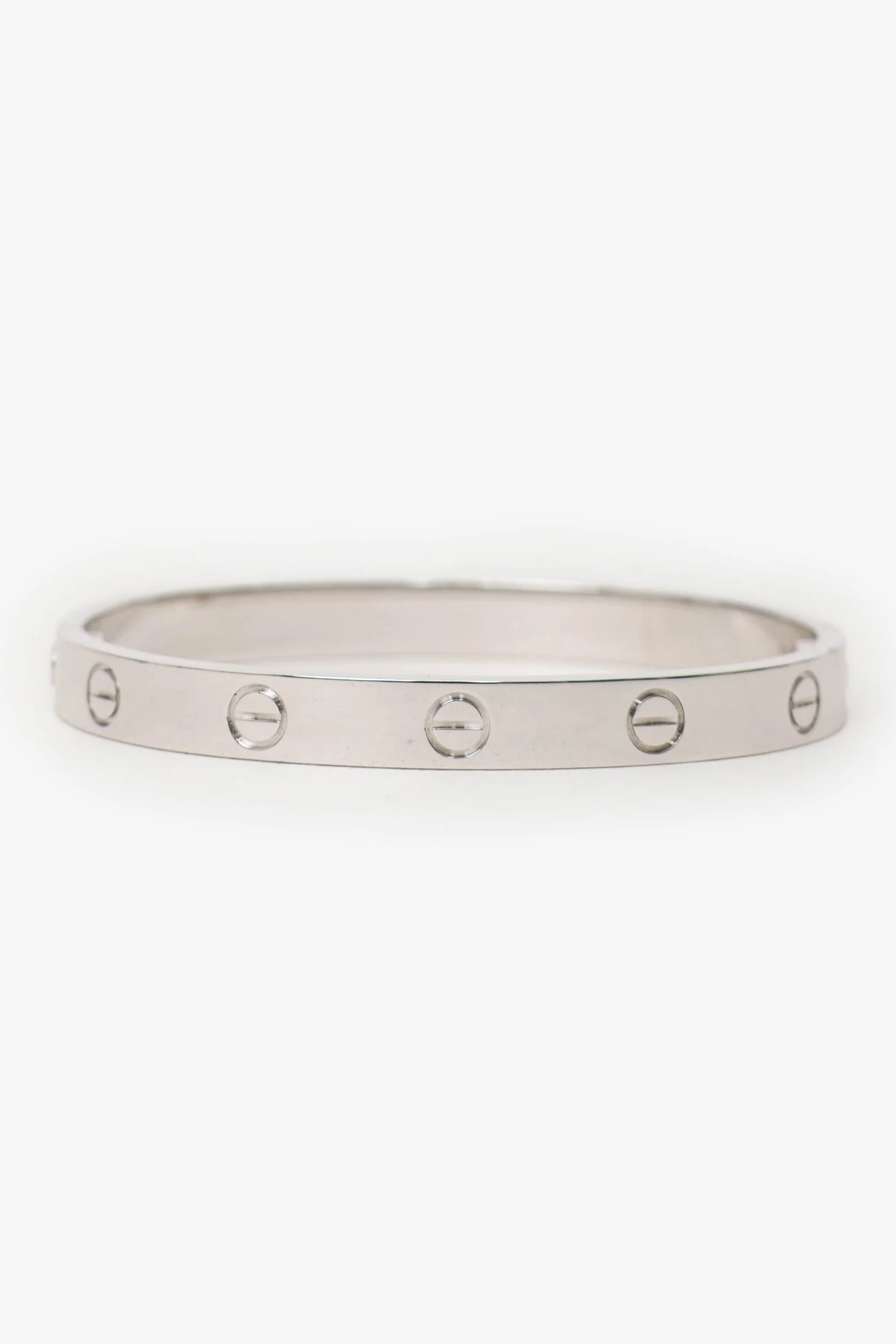 Cartier 18K White Gold Classic Model Love Bracelet Size 16 - Image 3