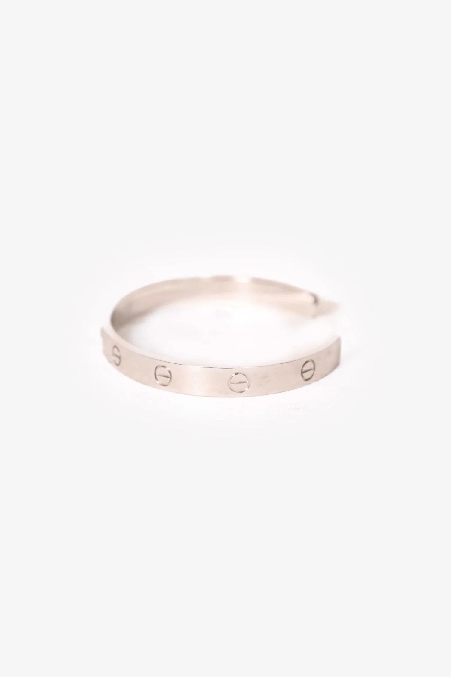 Cartier 18K White Gold Diamond Set Love Cuff Bangle Size 19 - Image 2