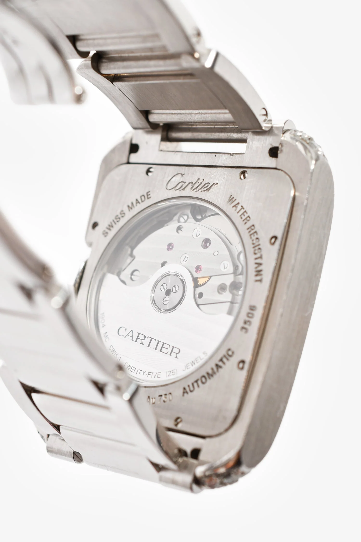 Cartier 18K White Gold Diamonds Automatic XL 'Tank Anglaise' Watch - Image 3