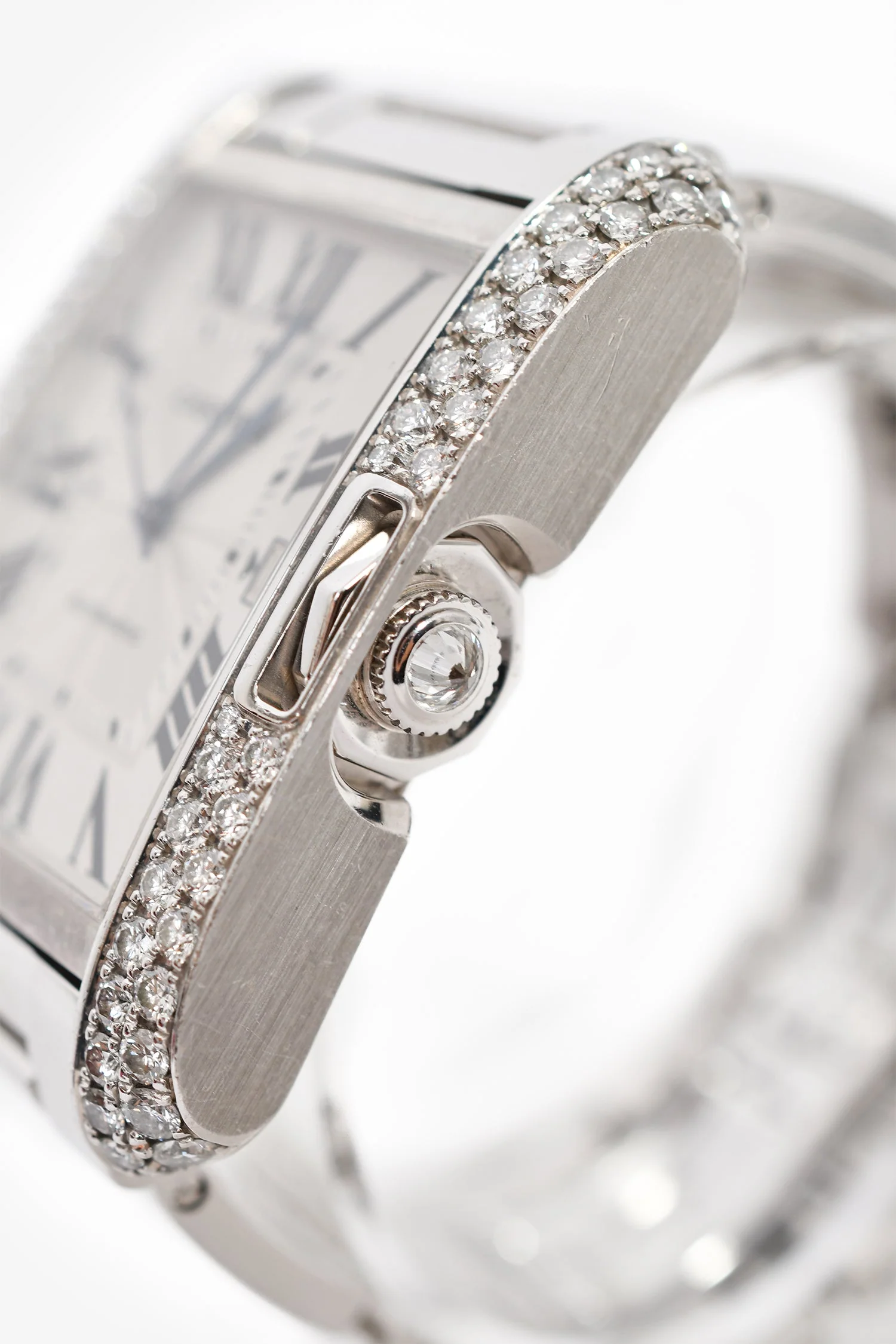 Cartier 18K White Gold Diamonds Automatic XL 'Tank Anglaise' Watch - Image 4