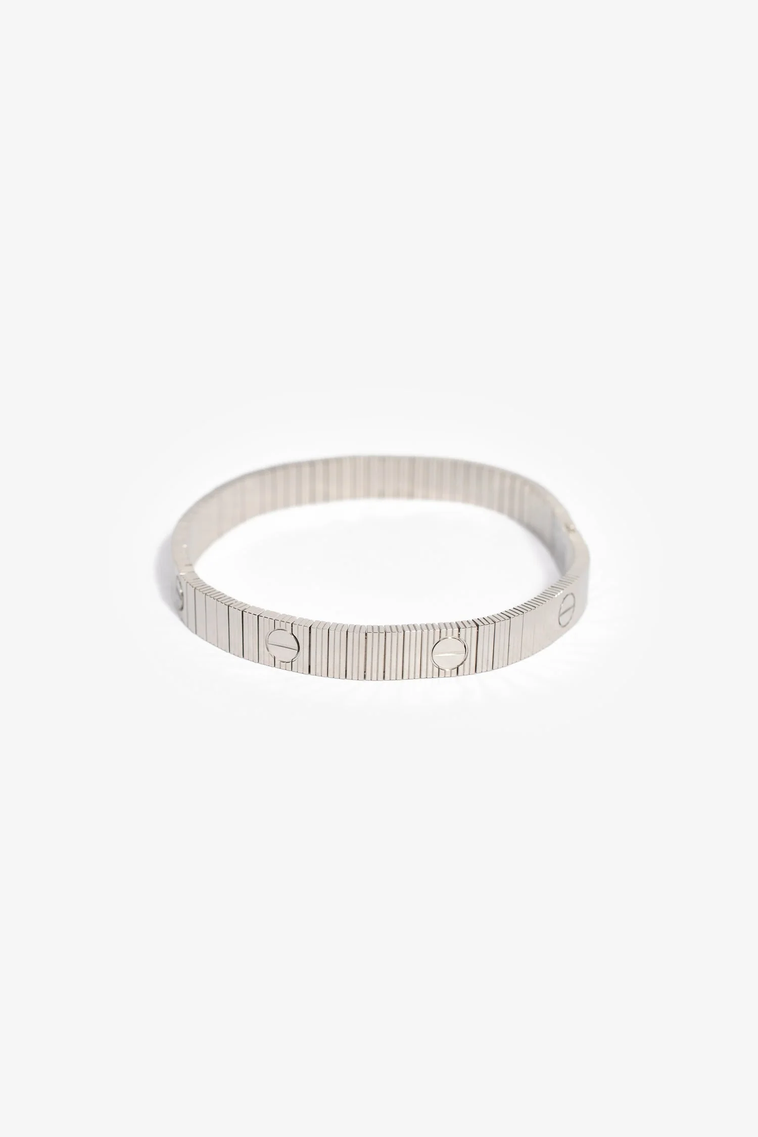 Cartier 18K White Gold 'Love Unlimited Flexible' Bracelet Size 19 - Image 4