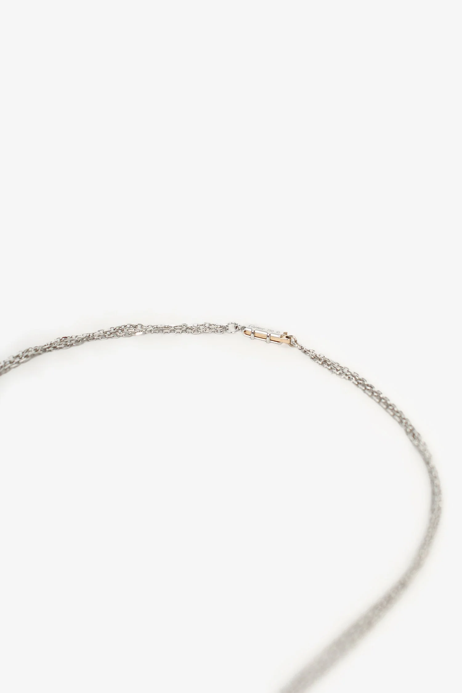 Cartier 18K White Gold/Platinum/Black Ceramic Diamond Trinity Necklace - Image 3