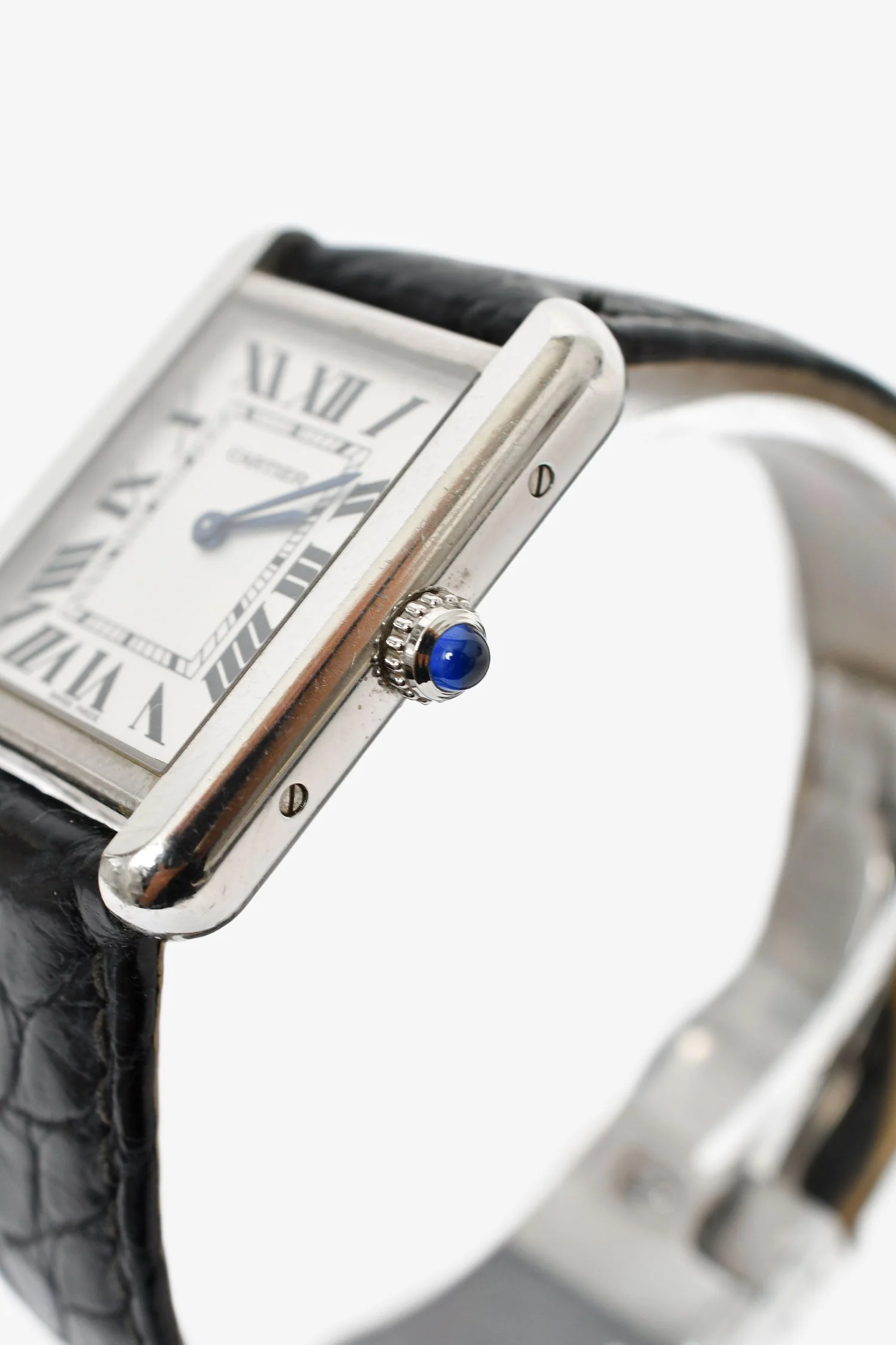 Cartier 2017 Stainless Steel 'Tank Must De Catier' Small Model Quartz Watch with Alligator Strap - Image 4