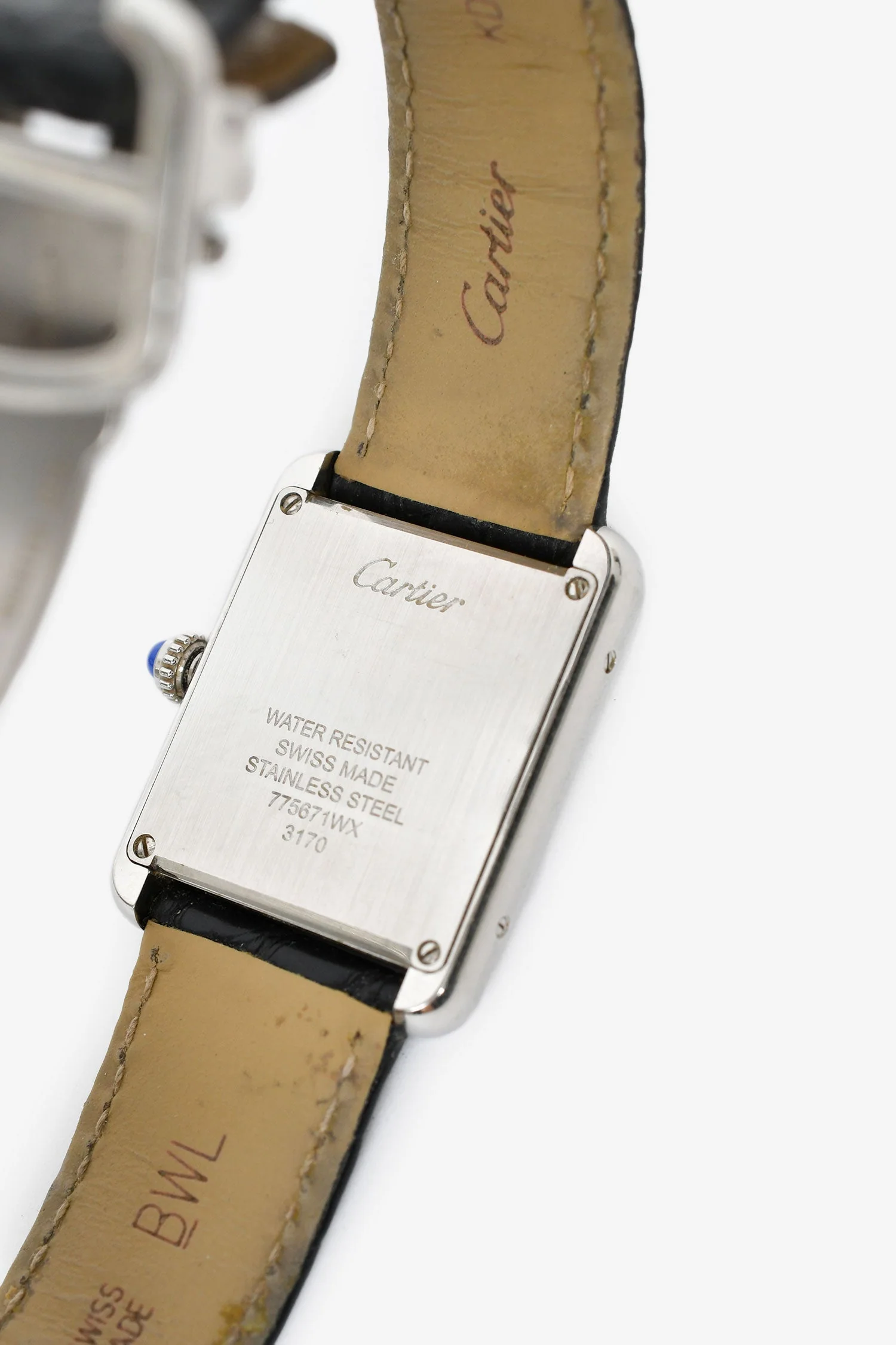 Cartier 2017 Stainless Steel 'Tank Must De Catier' Small Model Quartz Watch with Alligator Strap - Image 5