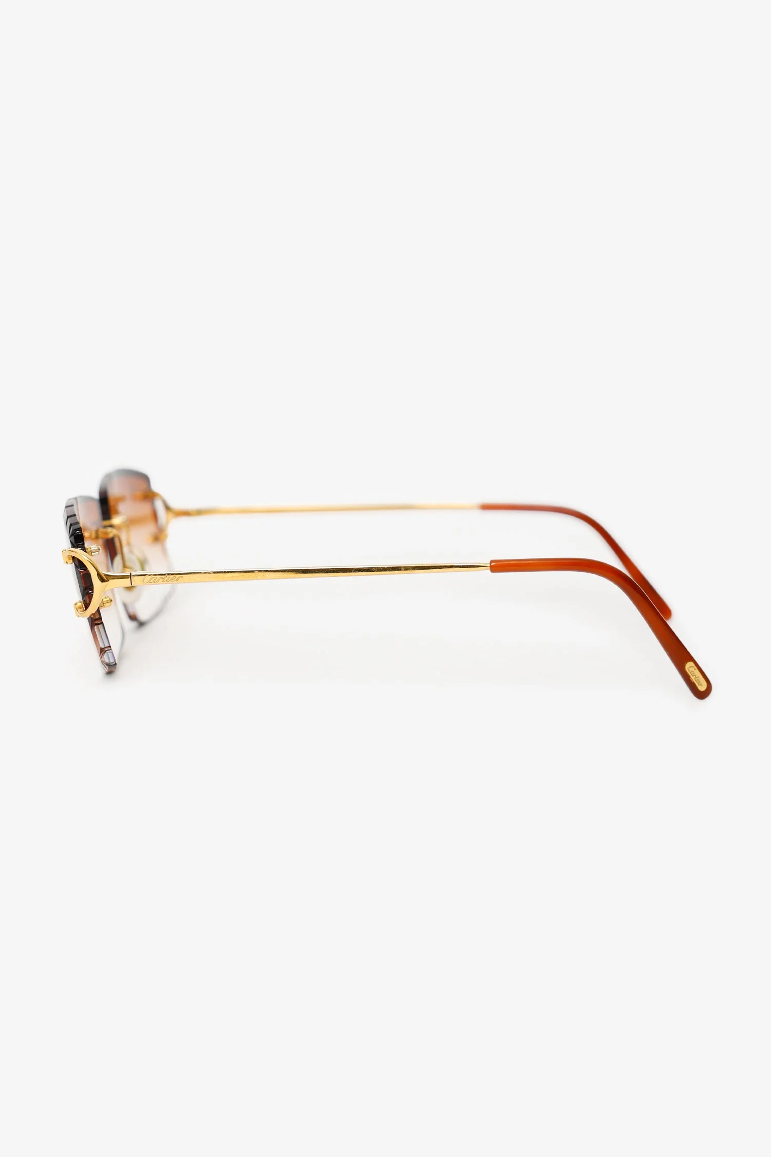 Cartier Gold Frame CT02870 Rimless Diamond Cut C De Sunglasses - Image 3