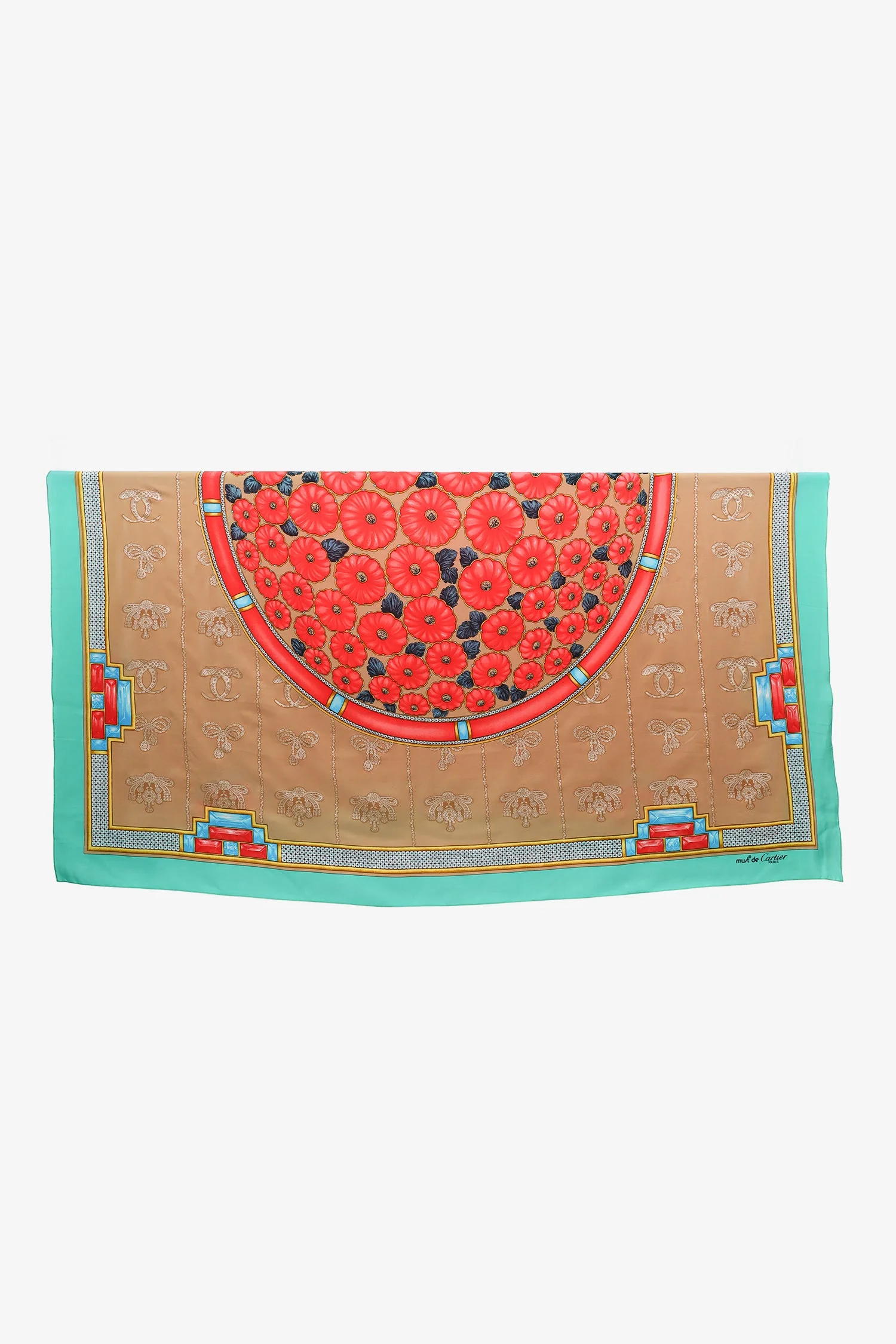 Cartier Multicolour Silk Floral Printed Scarf - Image 3