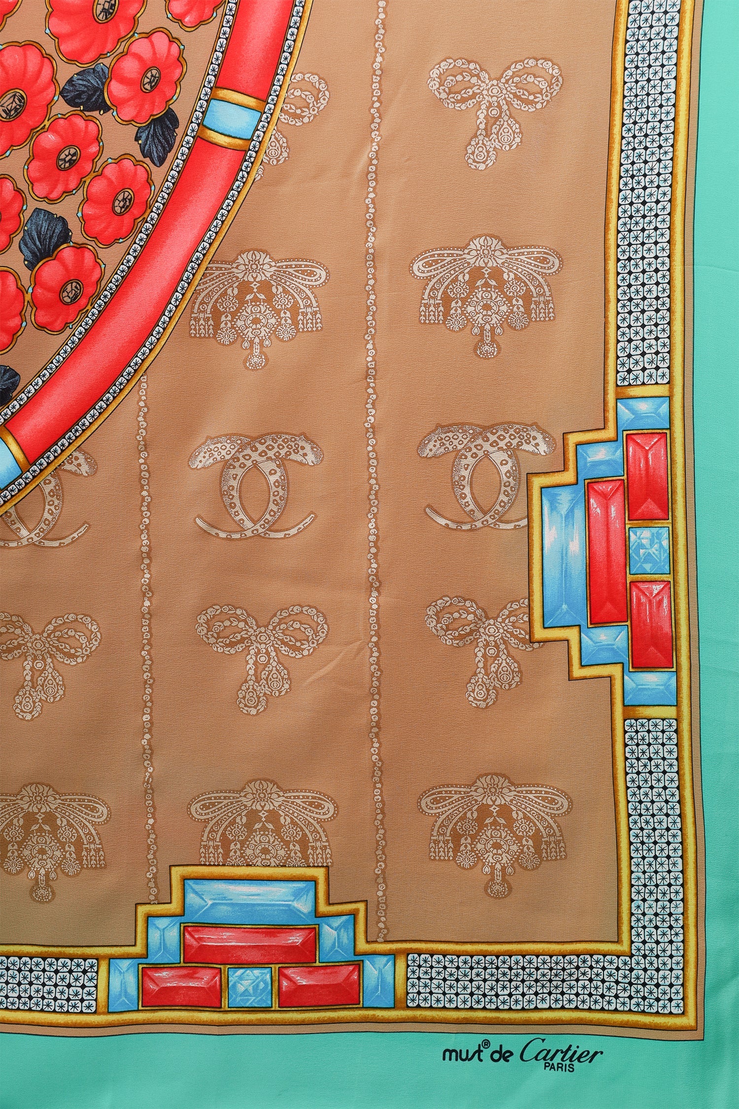 Cartier Multicolour Silk Floral Printed Scarf - Image 4