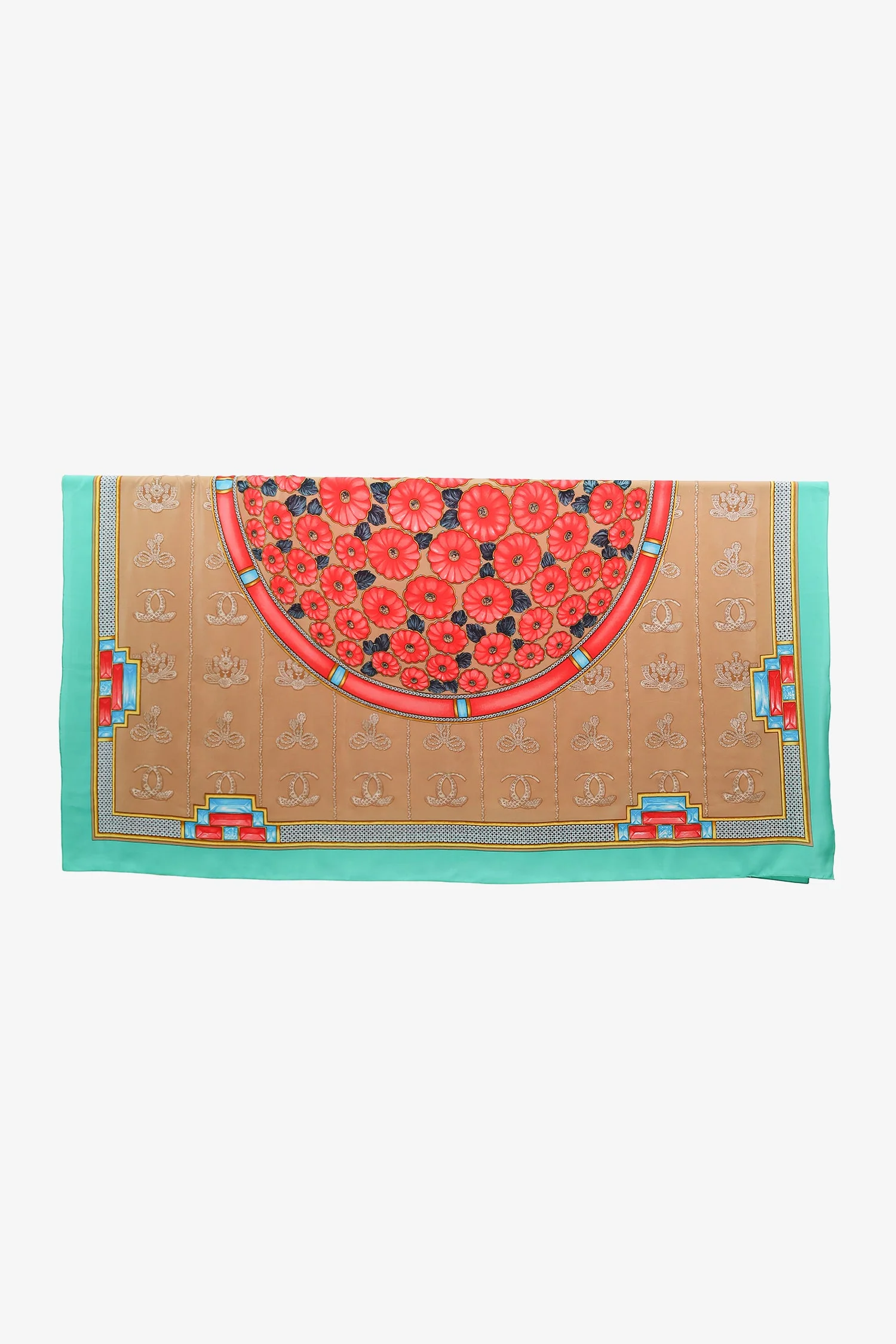 Cartier Multicolour Silk Floral Printed Scarf - Image 7