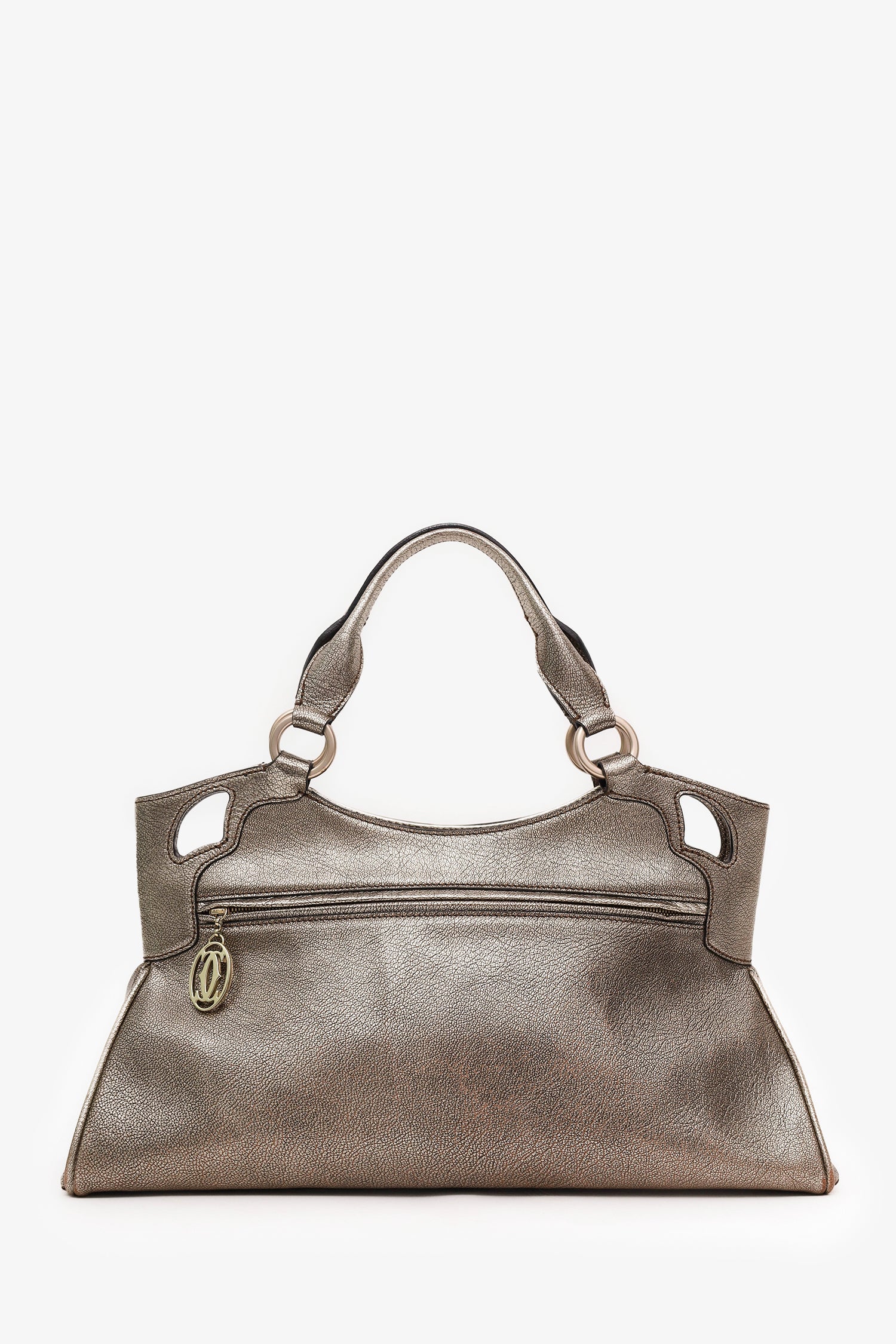Cartier Silver Metallic Leather 'Marcello' De Cartier Shoulder Bag - Image 2