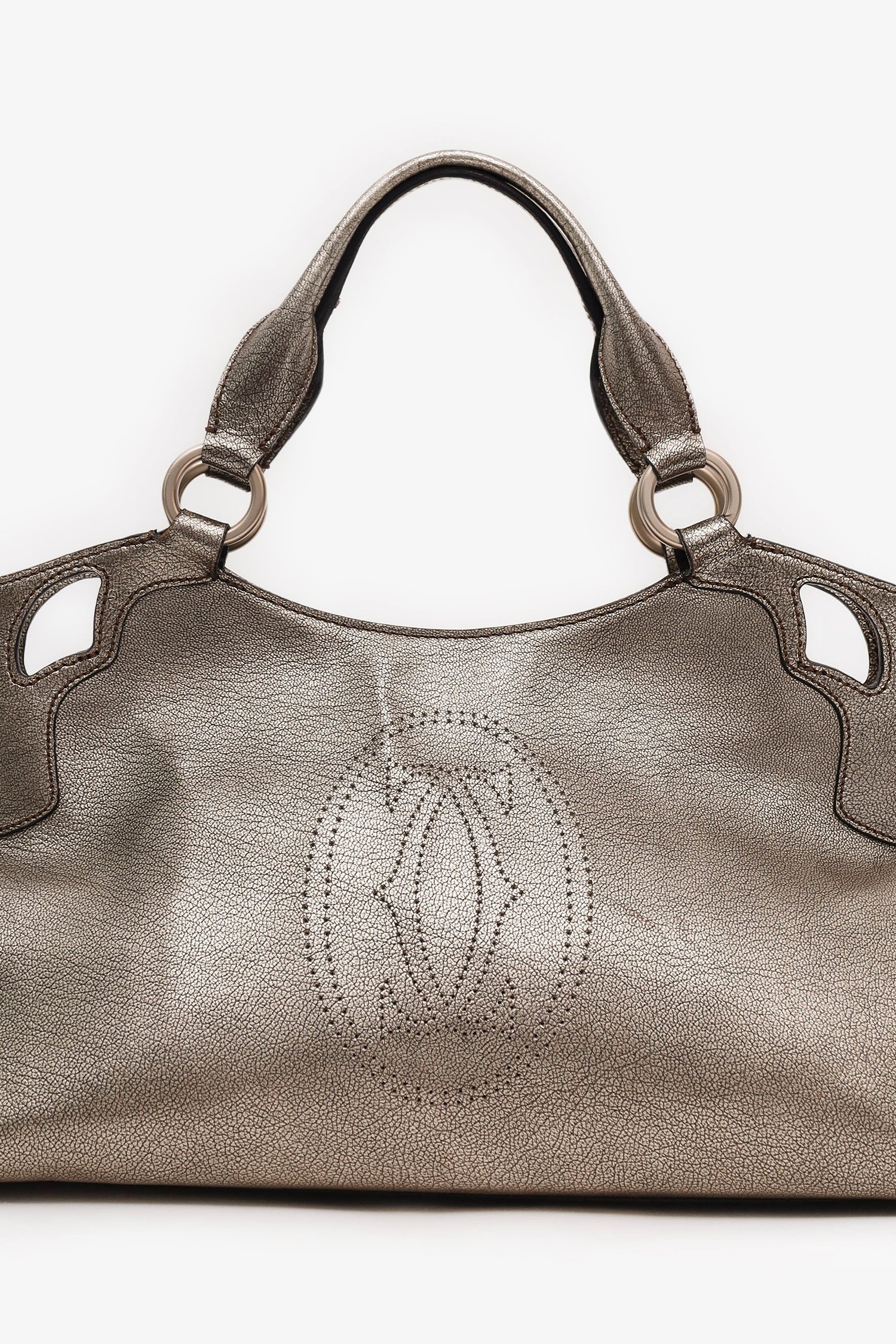 Cartier Silver Metallic Leather 'Marcello' De Cartier Shoulder Bag - Image 7