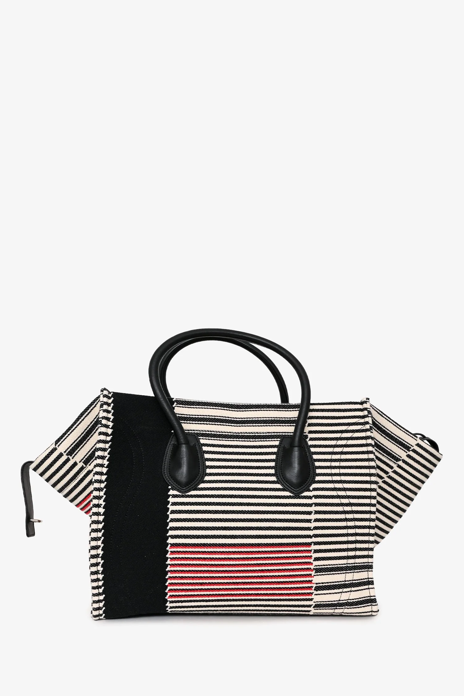 Celine 2017 Black/White Canvas Striped Phantom Luggage Top Handle - Image 2