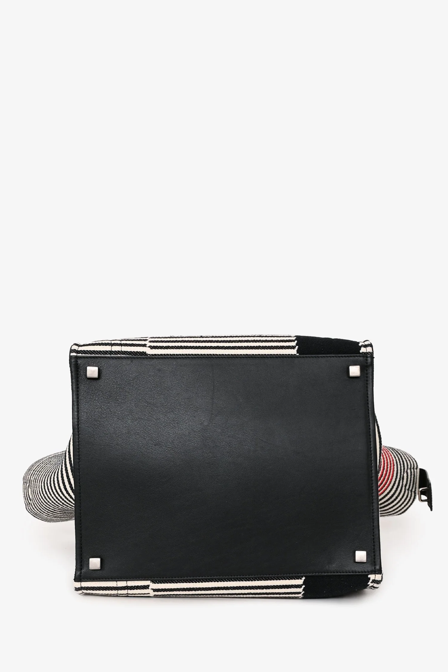 Celine 2017 Black/White Canvas Striped Phantom Luggage Top Handle - Image 5