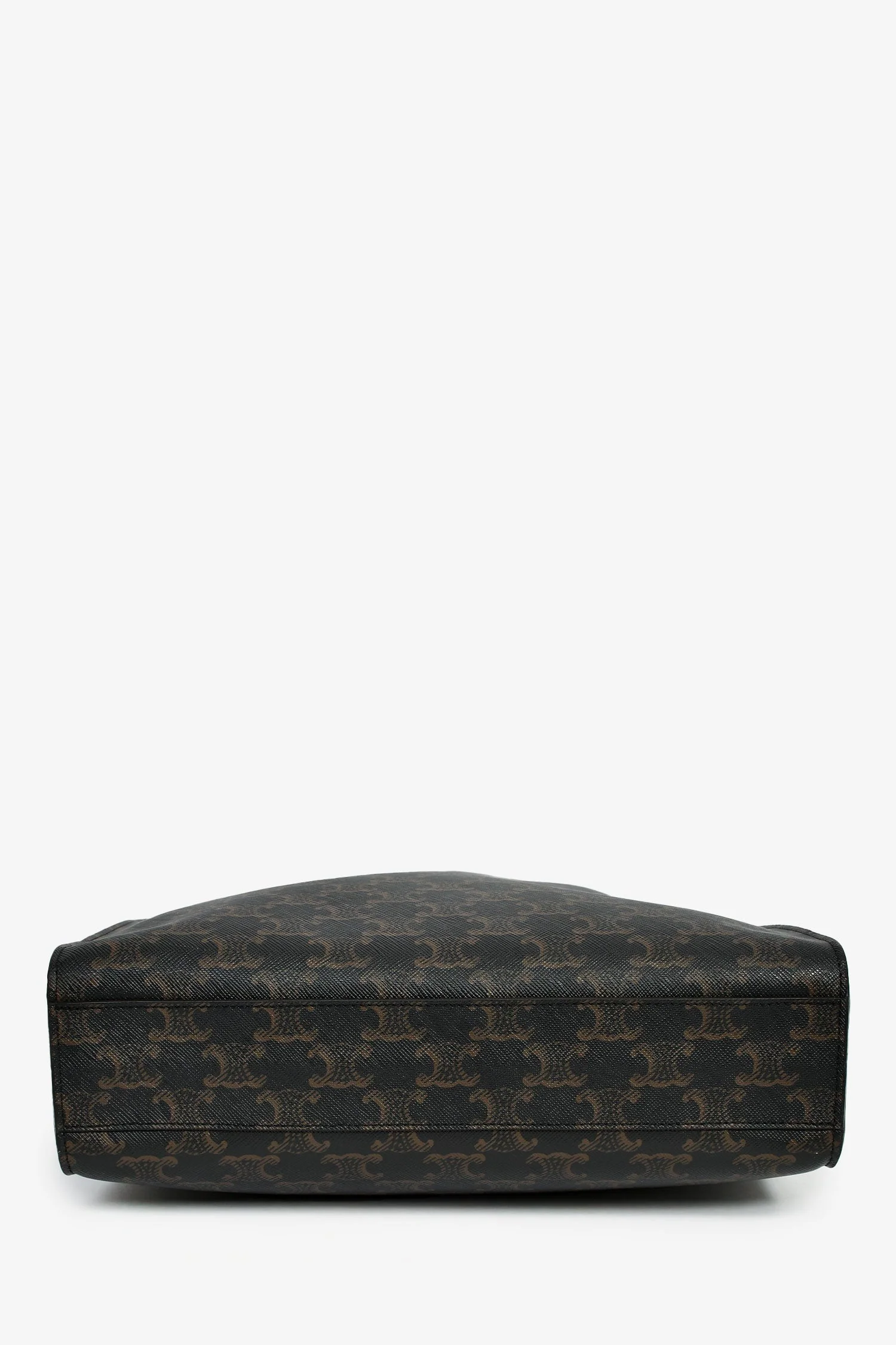 Celine 2019 Black/Brown Coated Canvas Small Triomphe Vertical Cabas Tote - Image 5