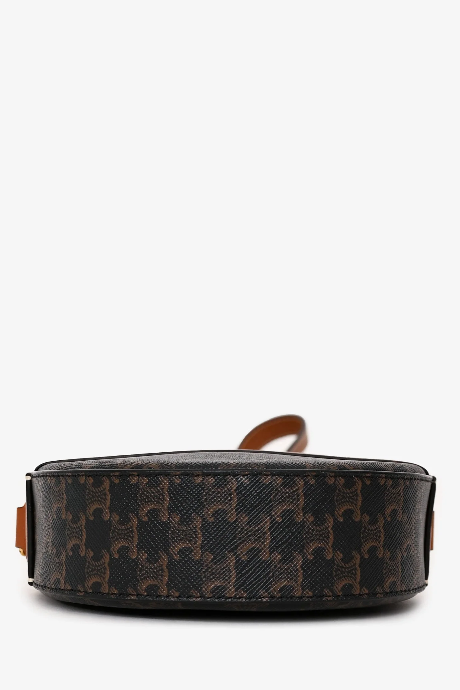 Celine 2020 Brown Canvas/Leather Triomphe Round Crossbody - Image 5