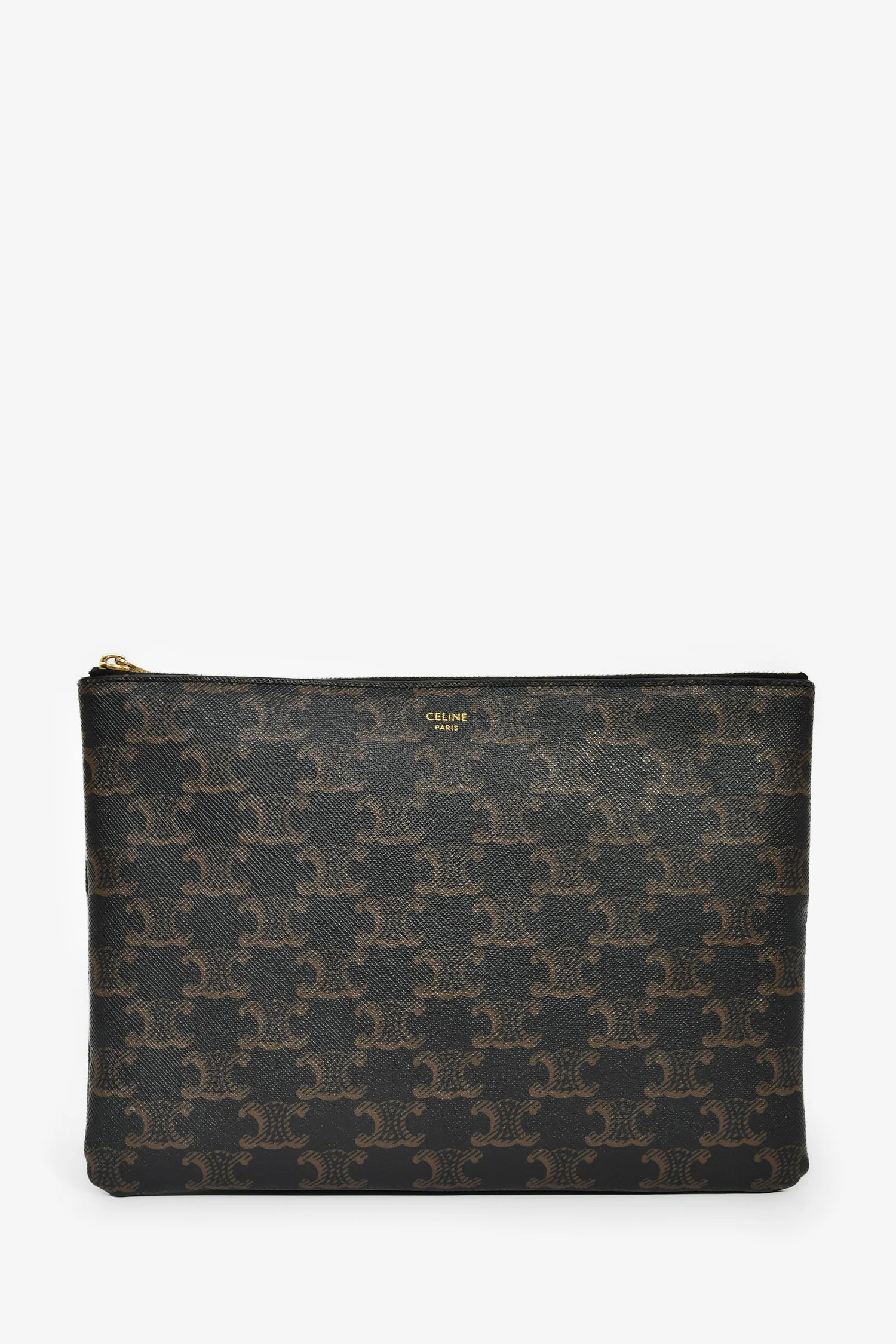 Celine 2021 Brown Triomphe Canvas Portfolio Pouch