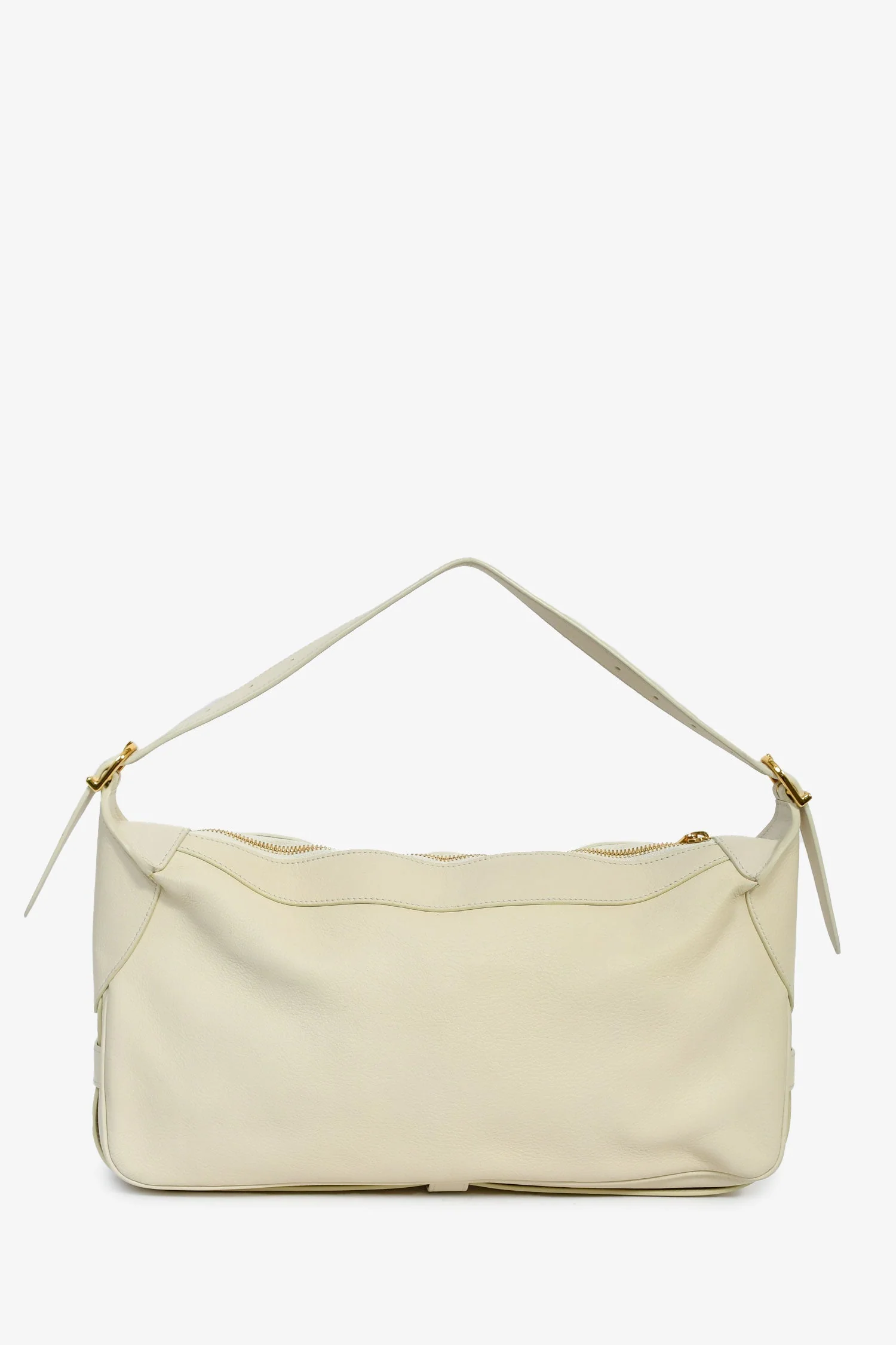Celine 2021 Cream Leather 'Romy' Medium Shoulder Bag - Image 2