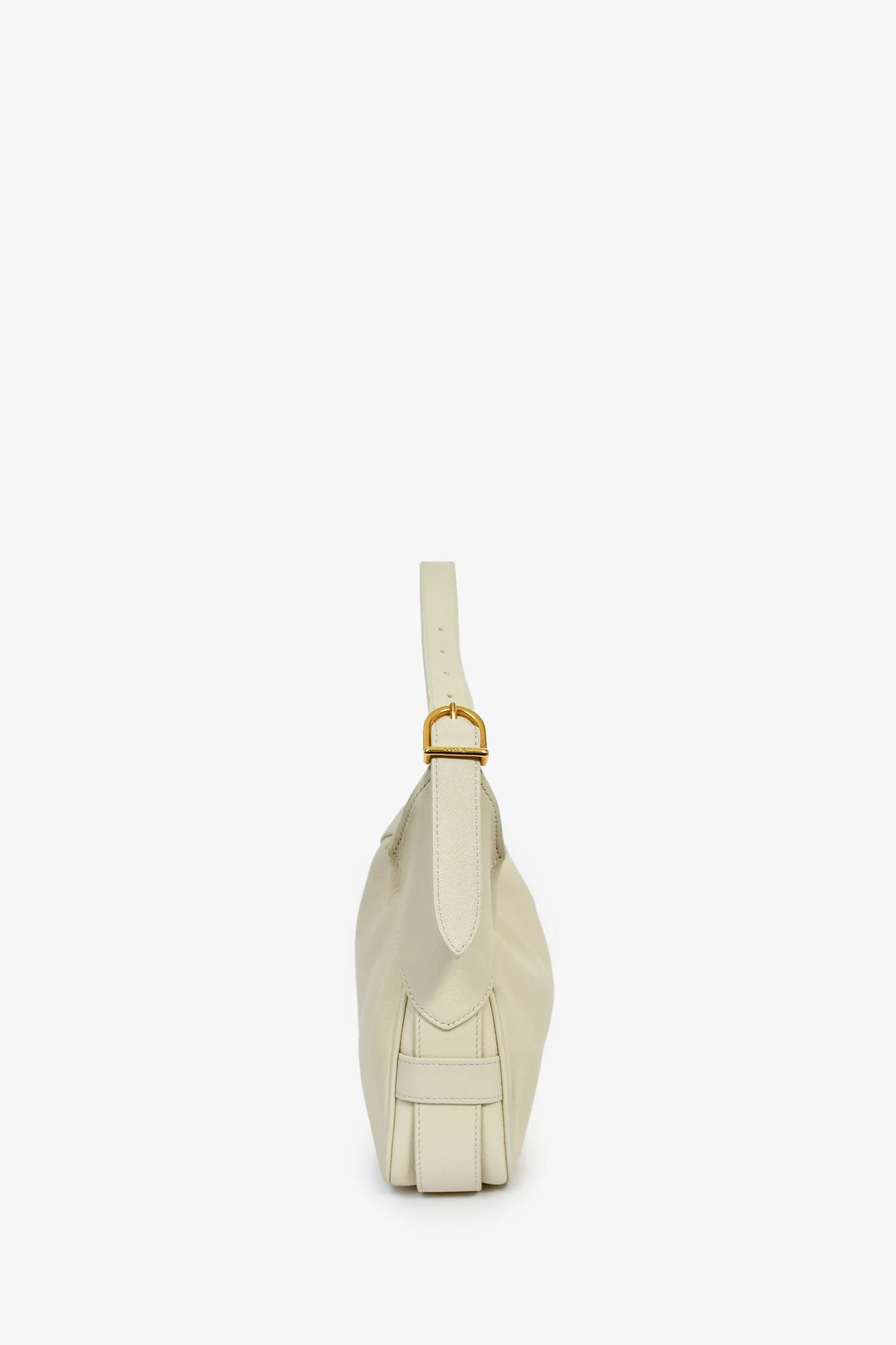Celine 2021 Cream Leather 'Romy' Medium Shoulder Bag - Image 4