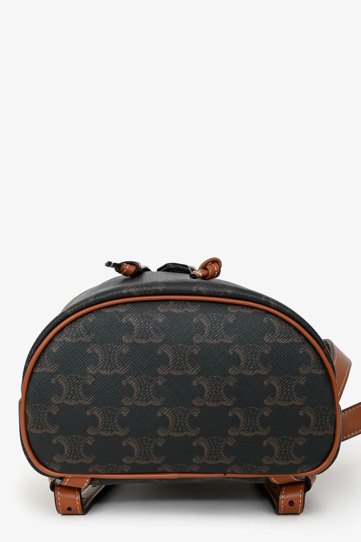 Celine 2024 Brown Leather/Canvas Triomphe Mini Backpack - Image 5