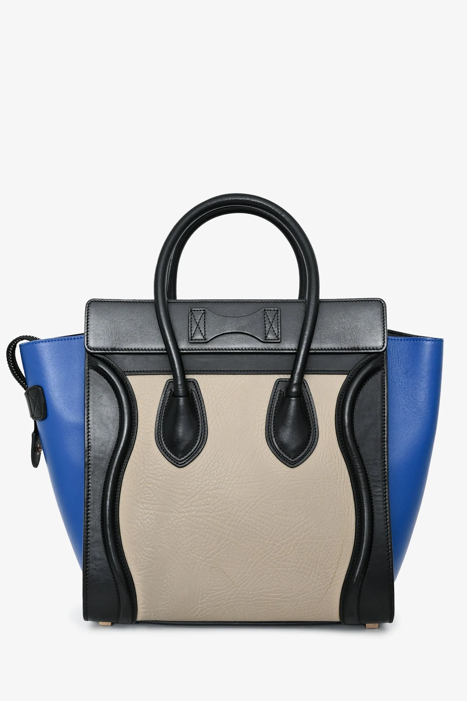 Celine Black/Blue/Taupe Leather Micro Luggage Bag - Image 2