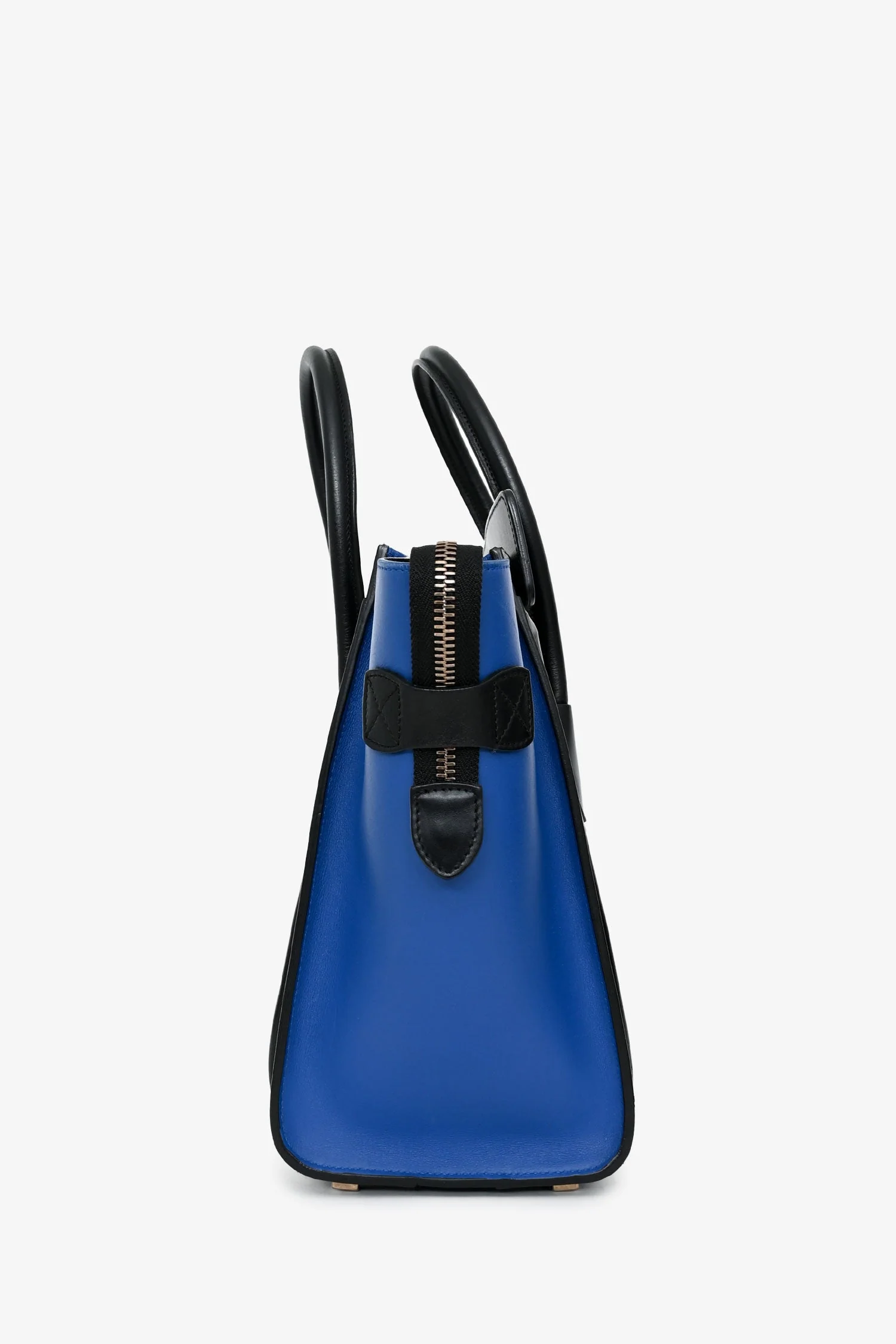 Celine Black/Blue/Taupe Leather Micro Luggage Bag - Image 4