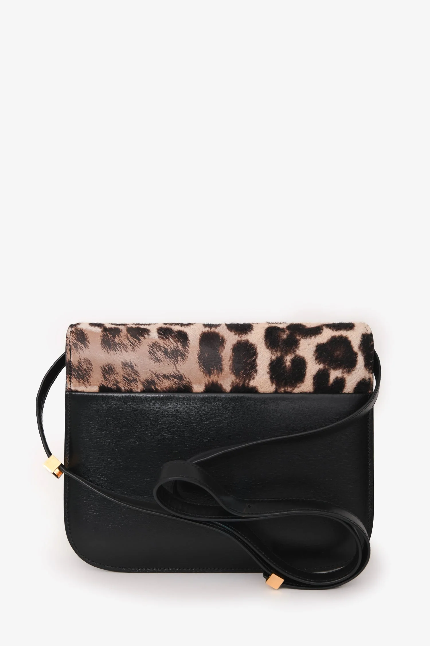 Celine Black Box Calfskin Pony Hair Leopard Medium Box Flap Bag - Image 2
