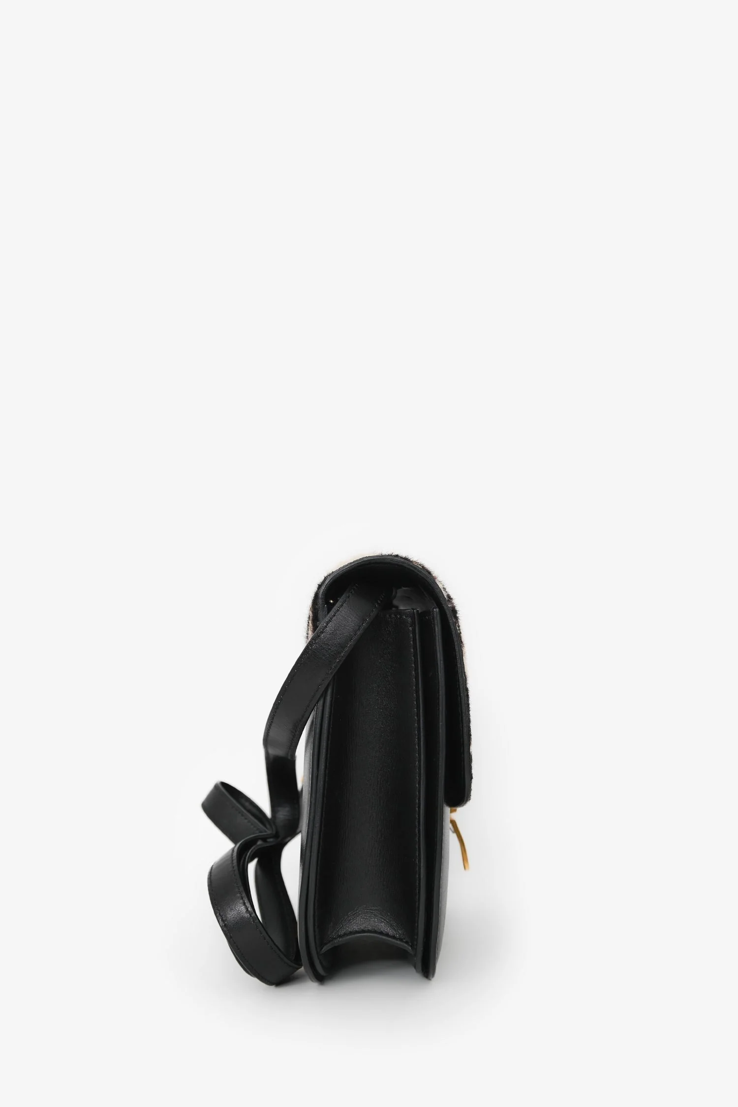 Celine Black Box Calfskin Pony Hair Leopard Medium Box Flap Bag - Image 3