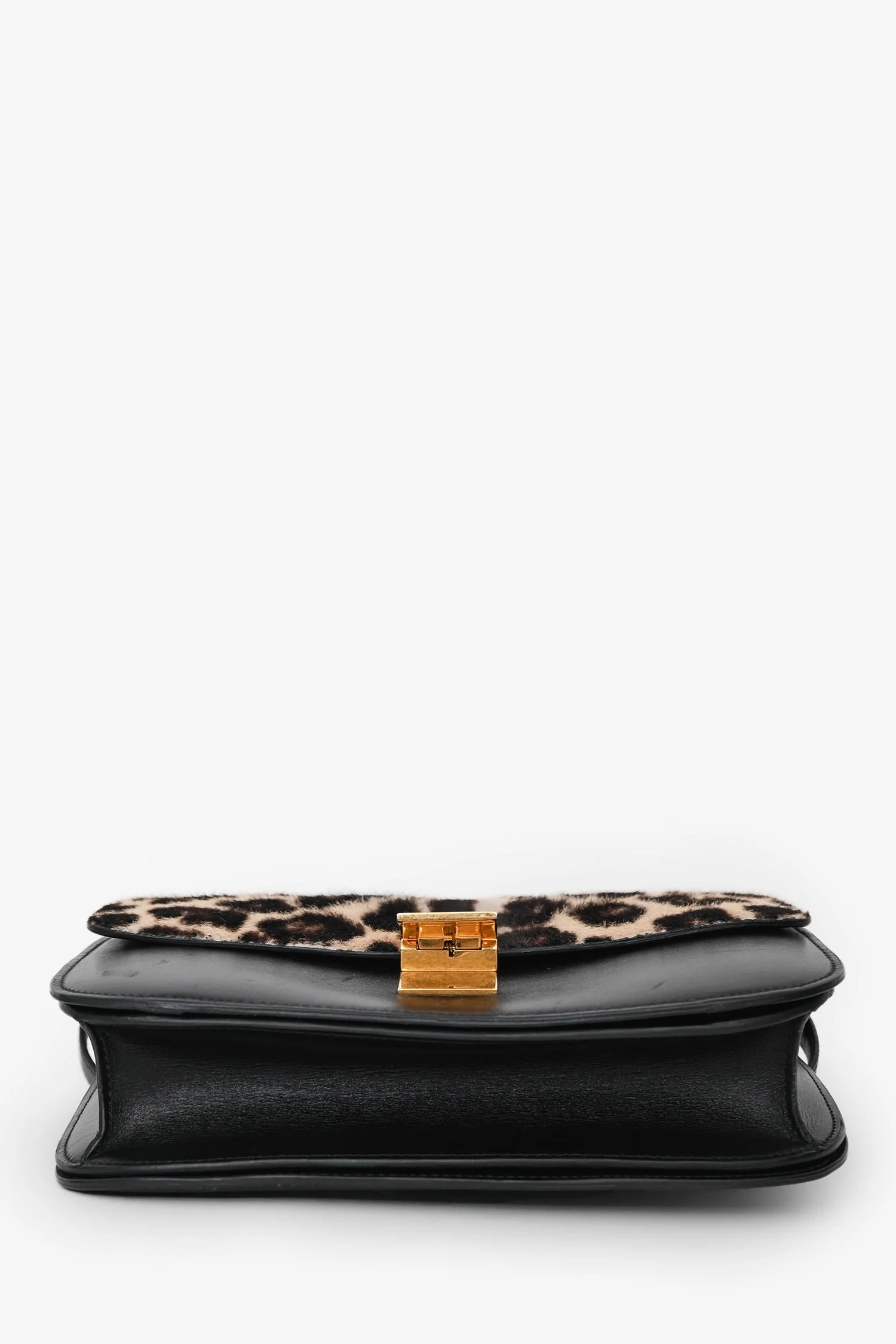 Celine Black Box Calfskin Pony Hair Leopard Medium Box Flap Bag - Image 5