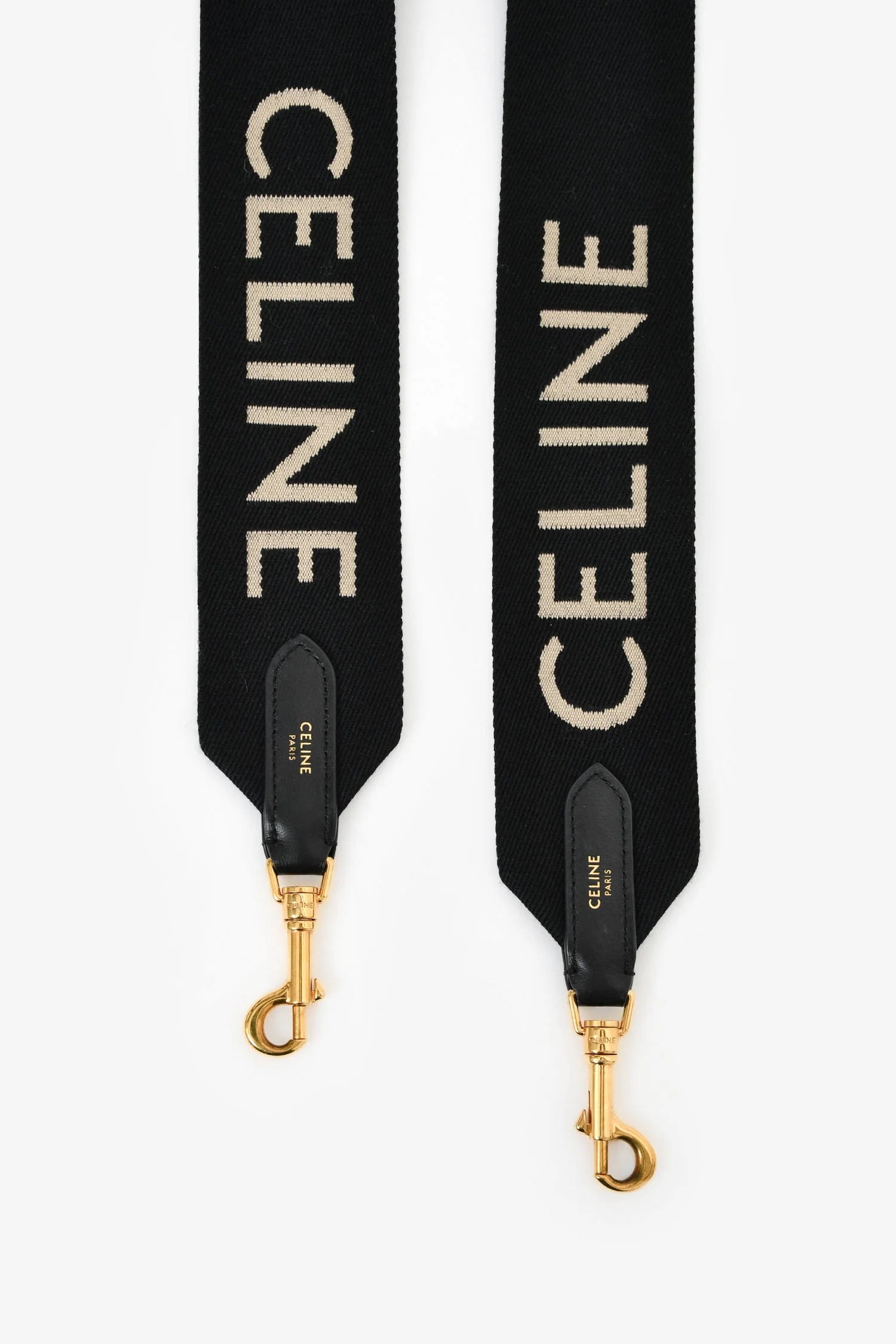 Celine Black Canvas Logo Bag Strap - Image 5