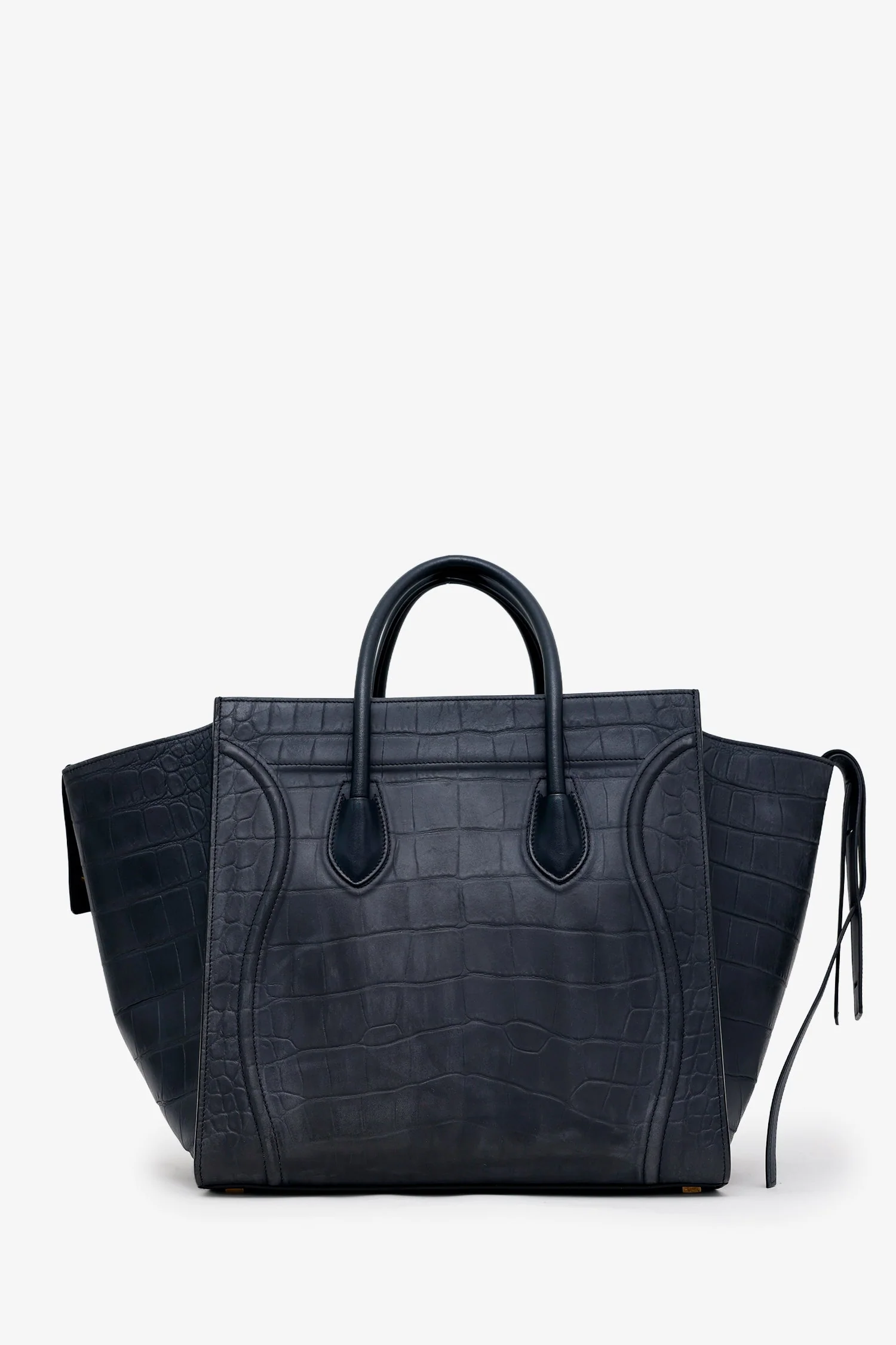 Celine Black Croc Embossed Leather Luggage Phantom Top Handle - Image 2
