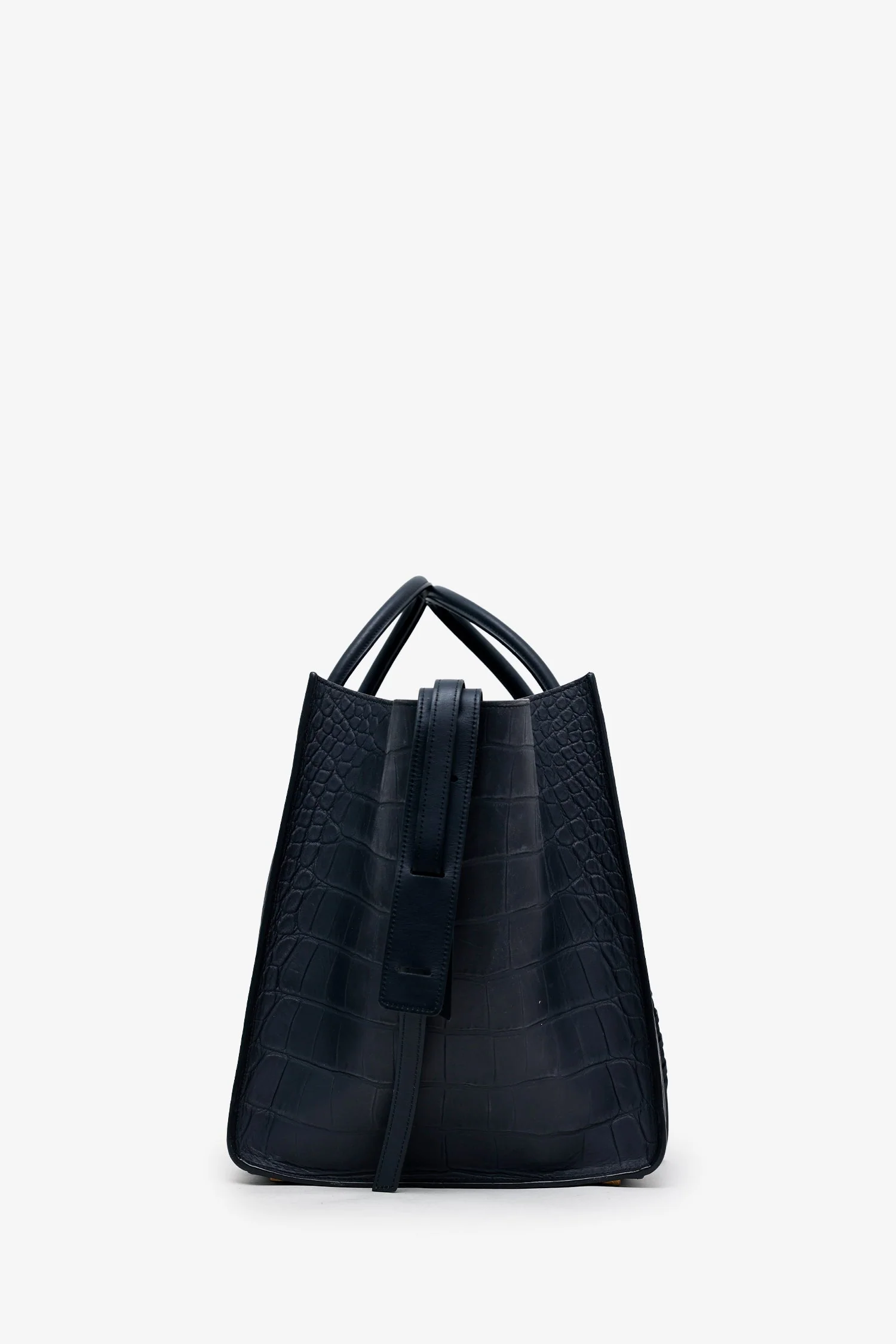Celine Black Croc Embossed Leather Luggage Phantom Top Handle - Image 3