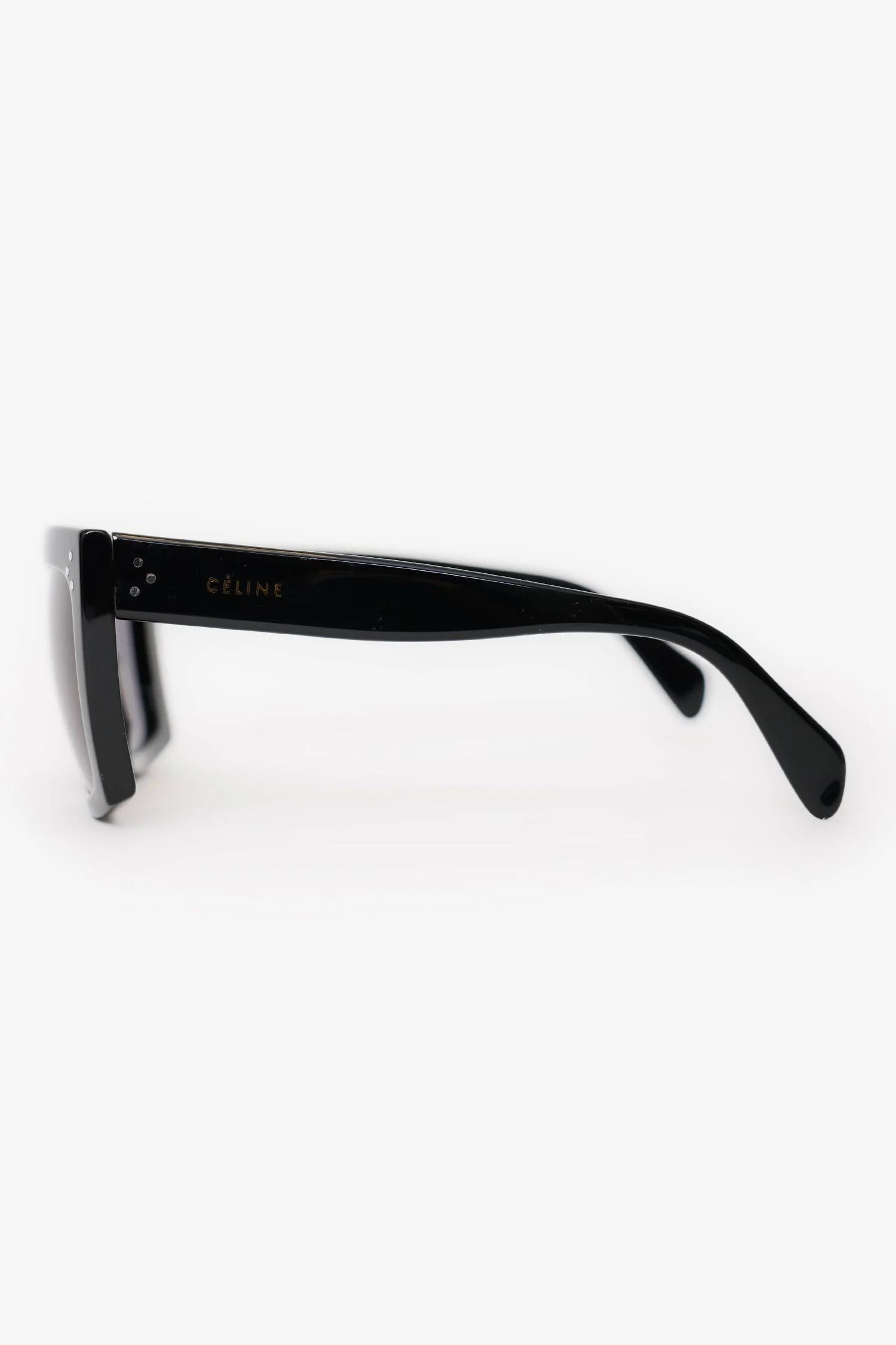 Celine Black Frame Logo Square Sunglasses - Image 3