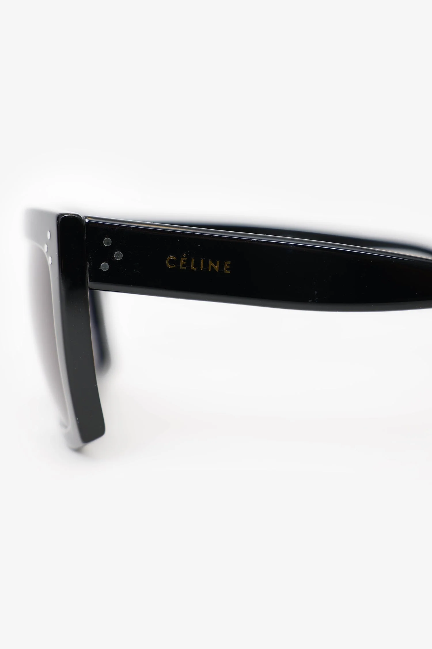 Celine Black Frame Logo Square Sunglasses - Image 4